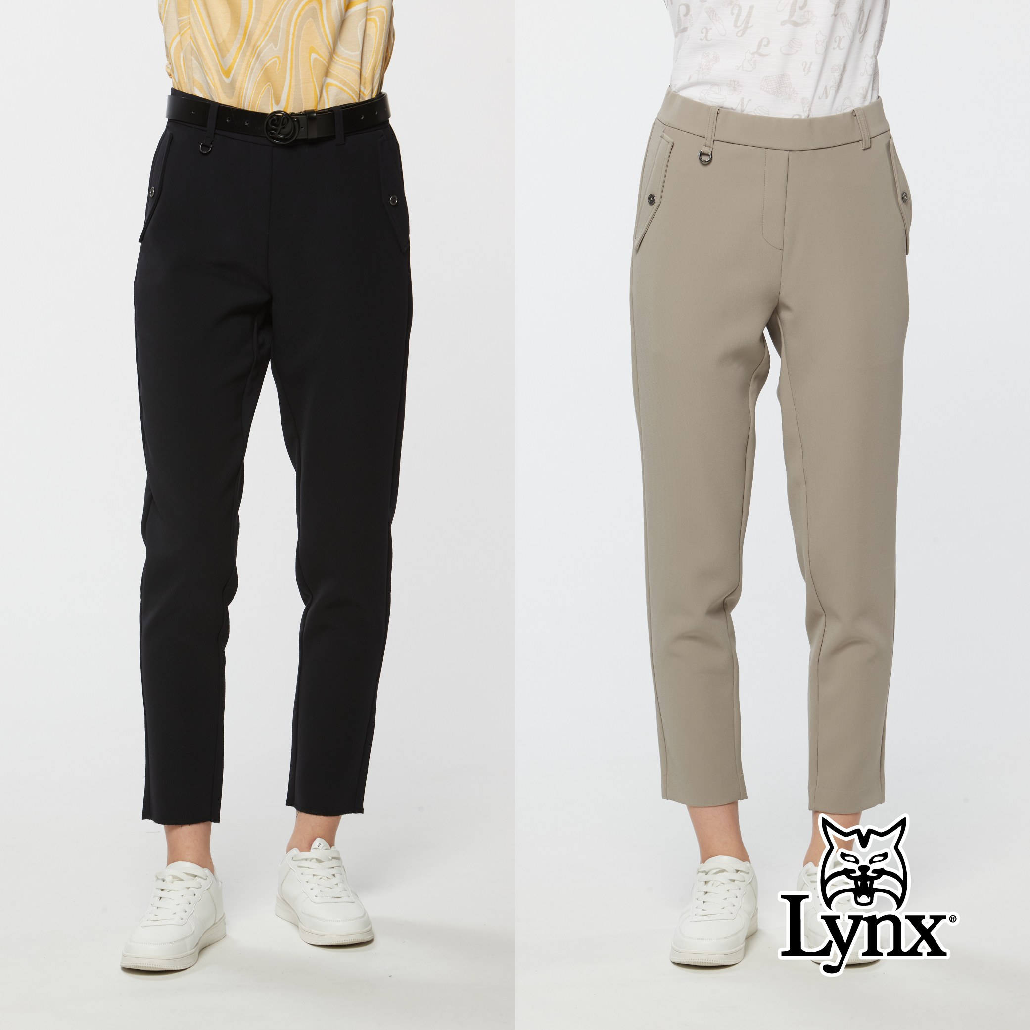 女款日本進口布料抗UV機能全鬆緊設計九分錐形長褲