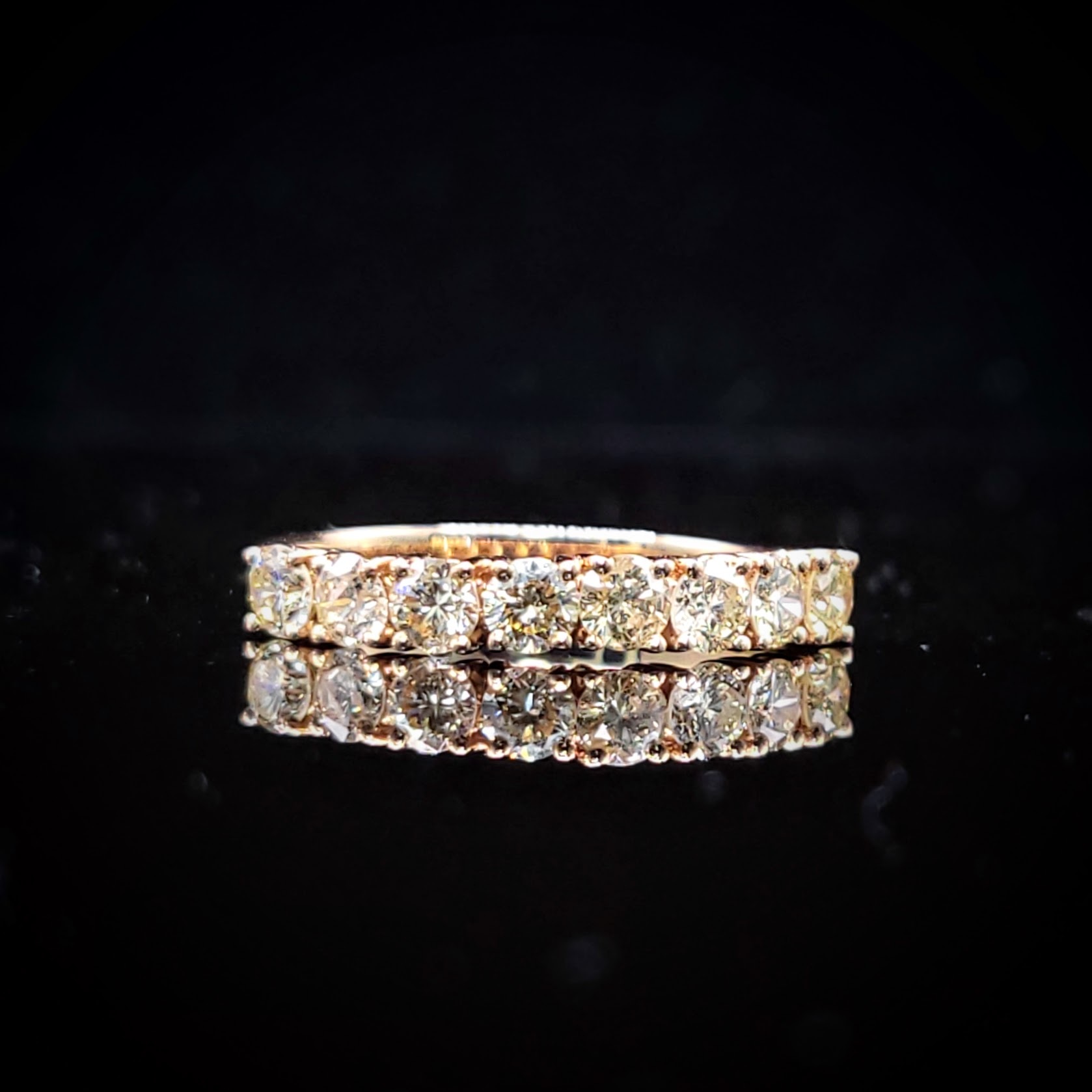 全新18K玫瑰金81份鑽石戒指