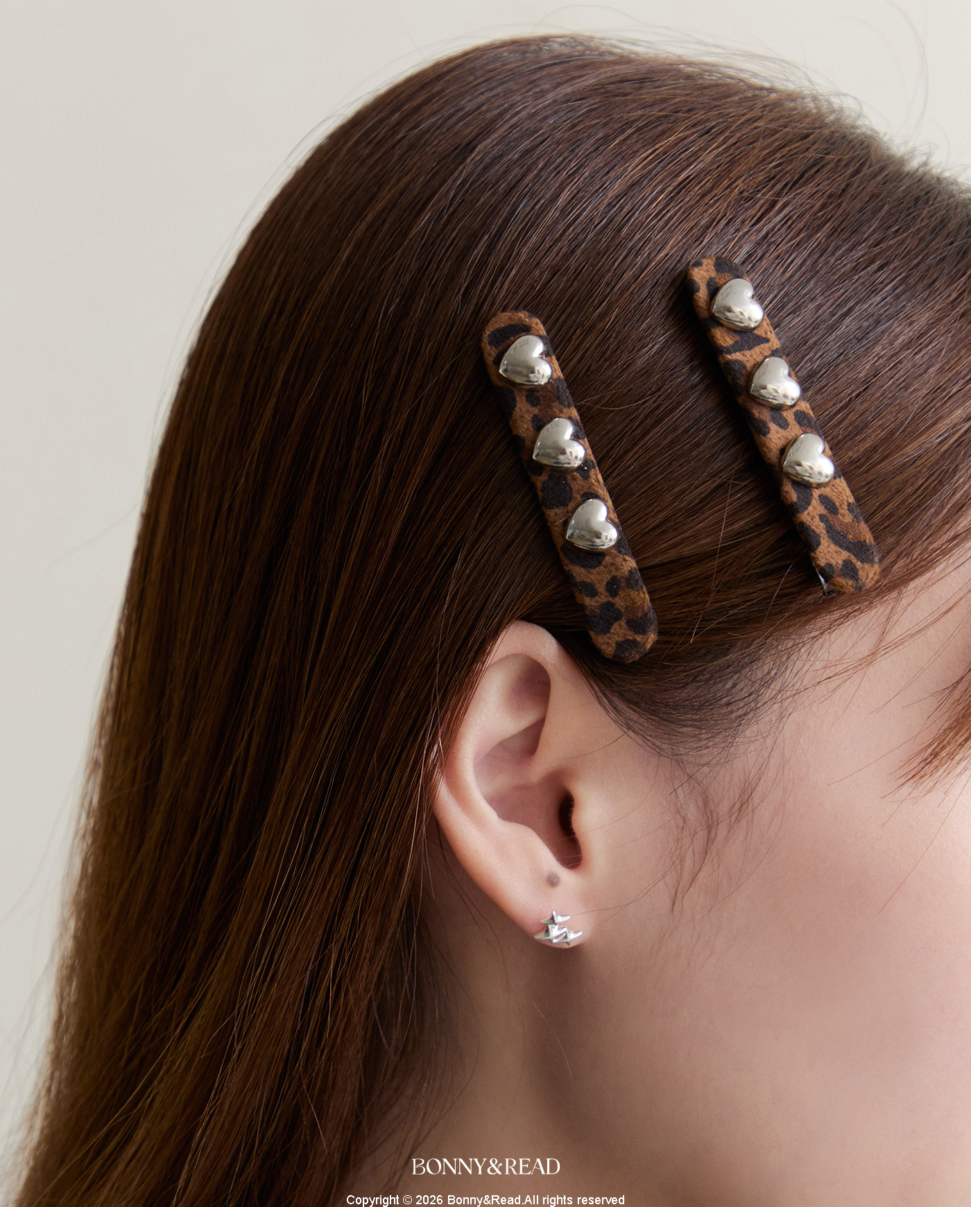 平價飾品,愛心,豹紋,髮夾組