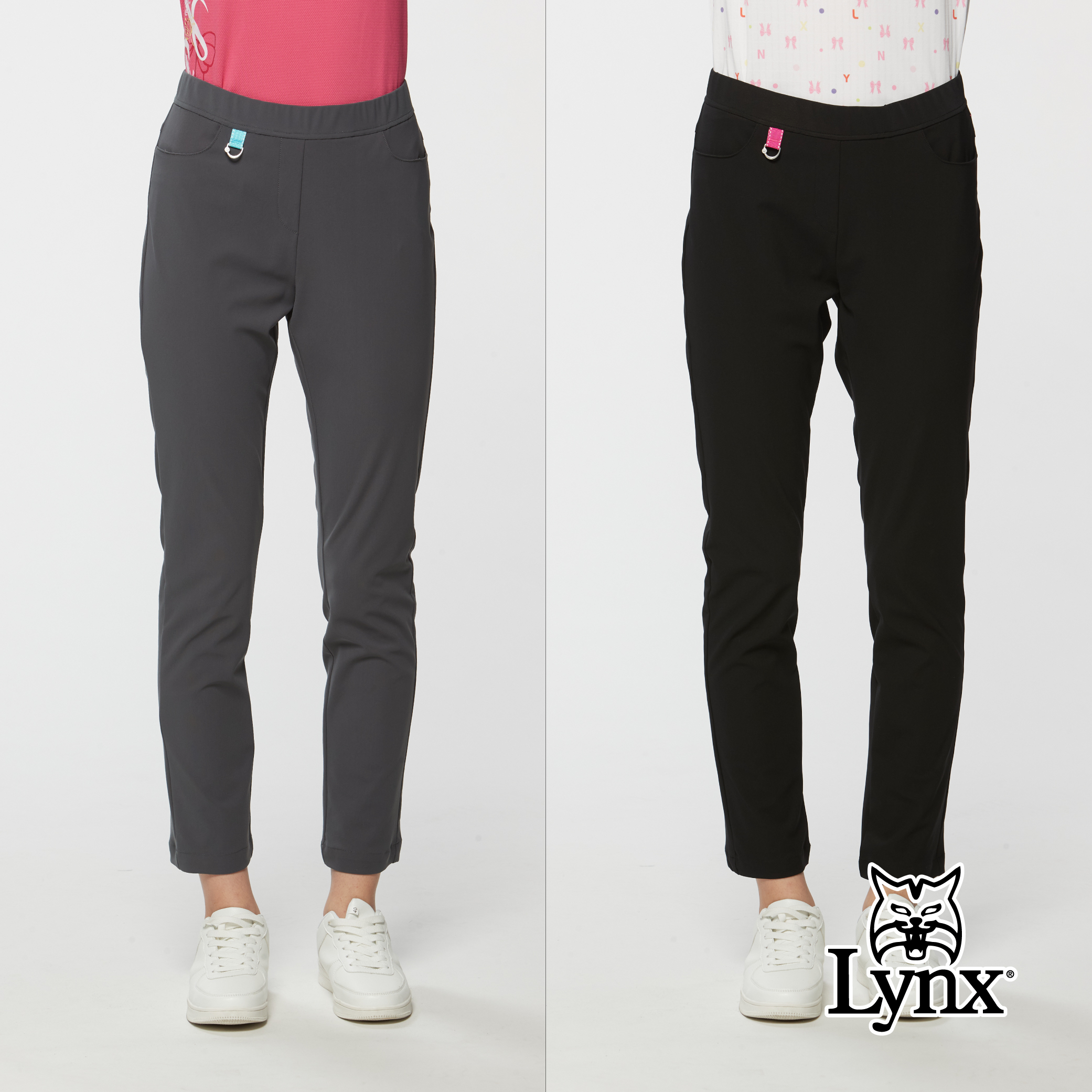 女款日本進口布料彈性全鬆緊設計九分窄筒長褲