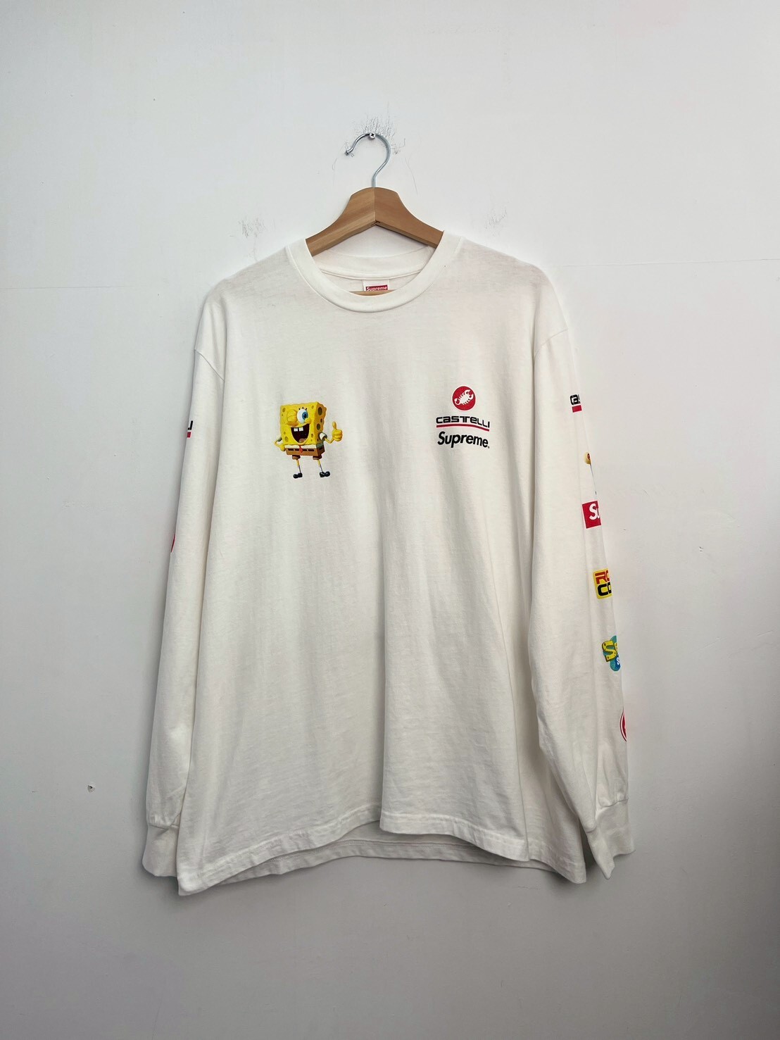 SUPREME® SPONGEBOB CASTELLI RACING L/S TEE WHITE SIZE L