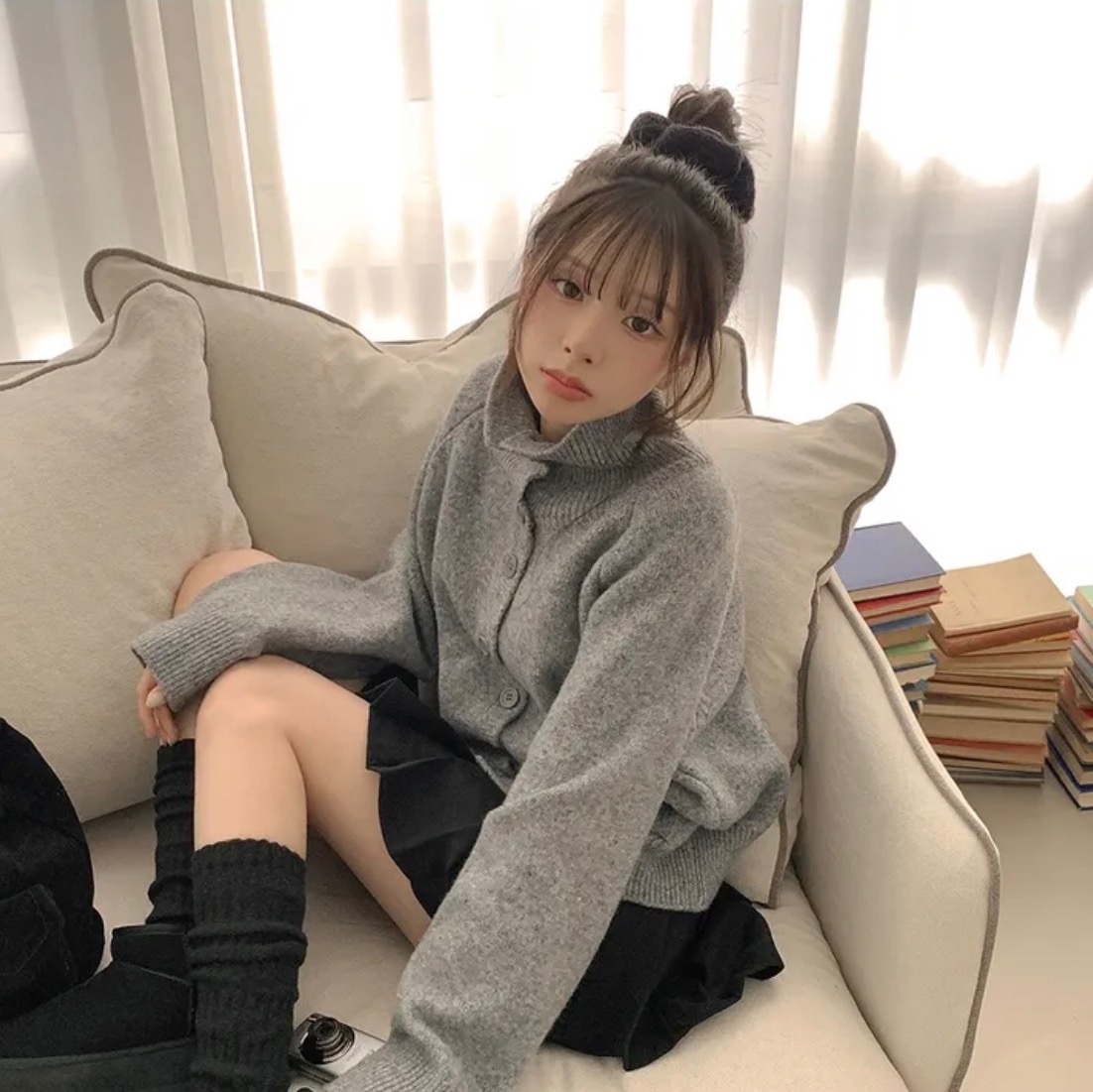 【優惠現貨】KR LOOSE-FIT HIGH-NECK WOOL KNIT（5色）