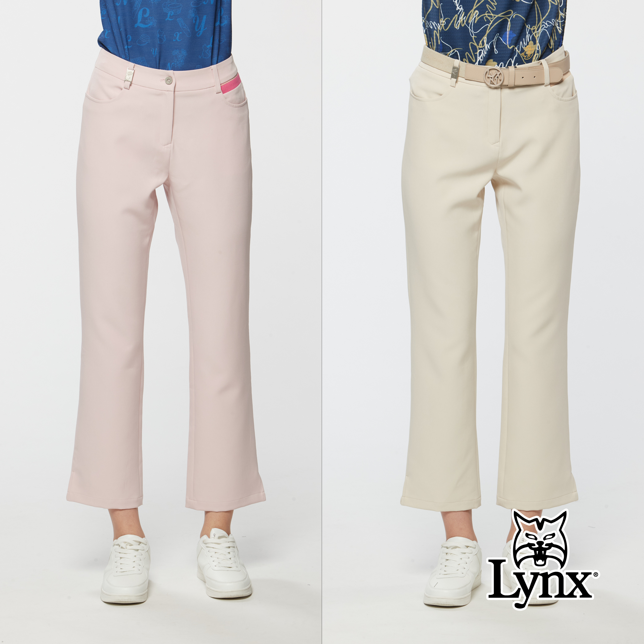 女款吸濕排汗彈性舒適褲腳開杈九分直筒長褲