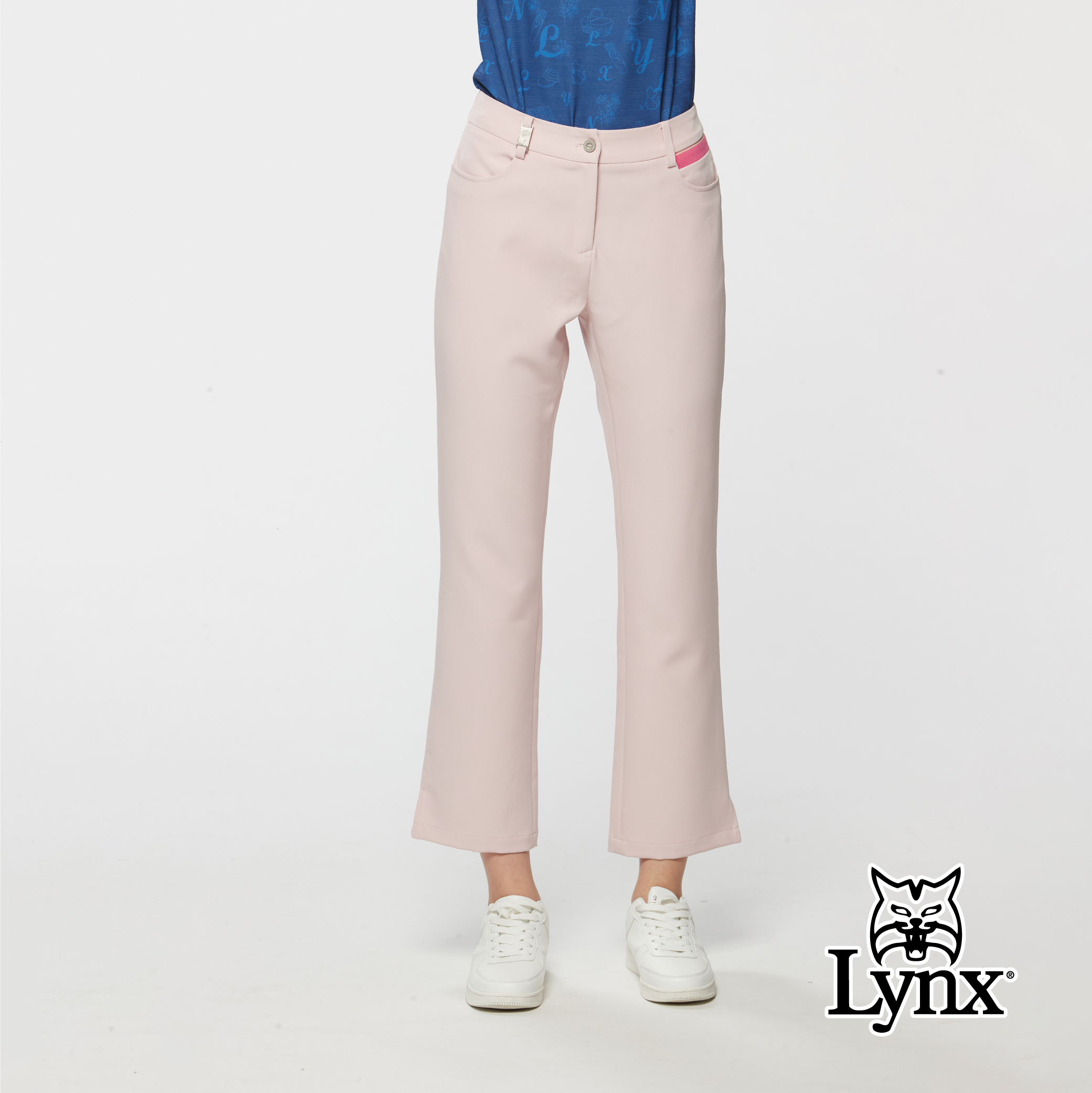 女款吸濕排汗彈性舒適褲腳開杈九分直筒長褲