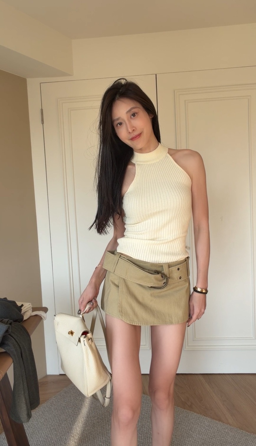 立領掛脖連身衣