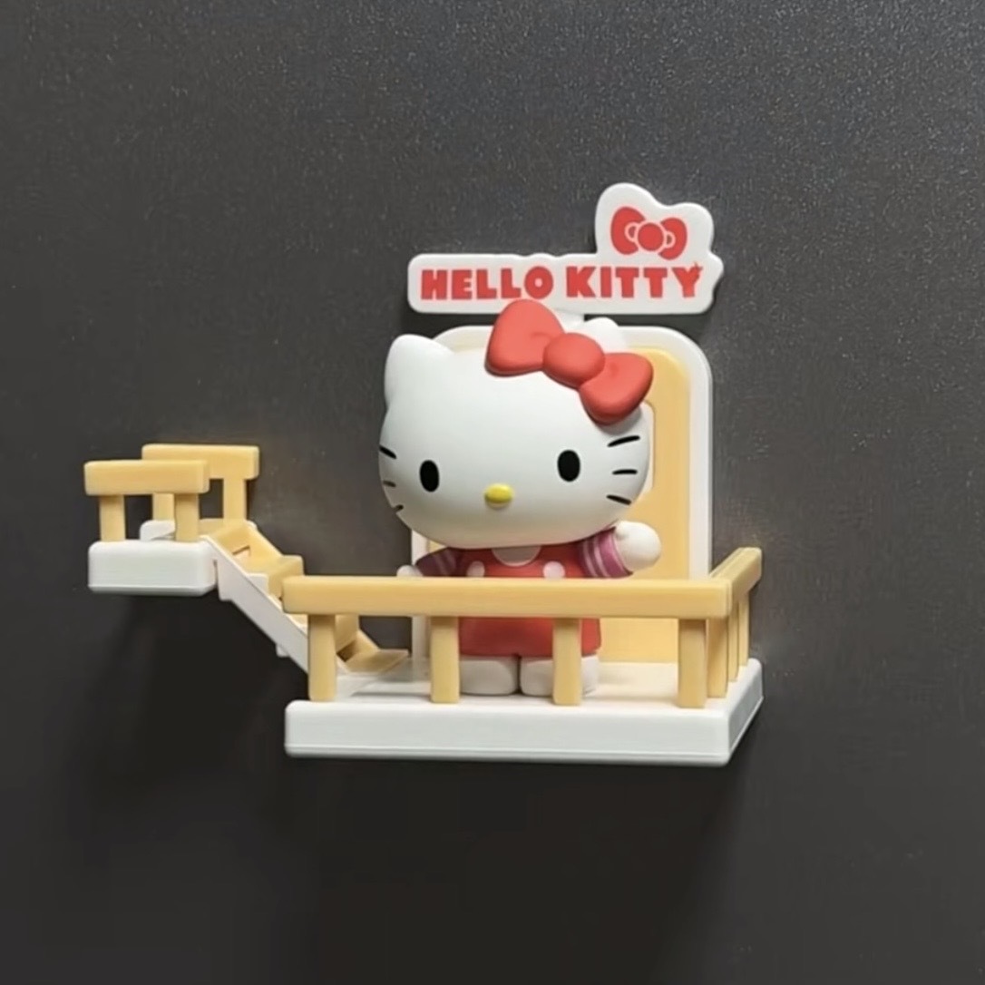 SANRIO HELLO KITTY 三麗鷗 凱蒂貓 爬爬梯 磁吸擺件