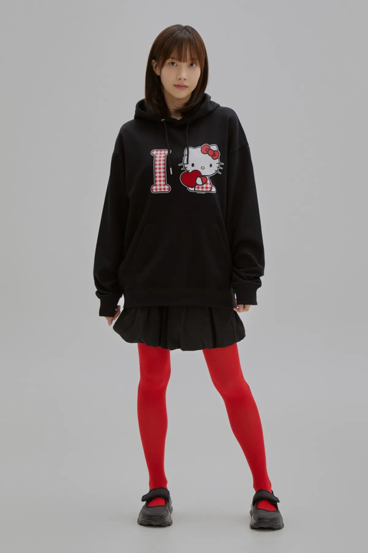 【現貨】SPAO X HELLO KITTY 帽T 黑色 SPMHF49U02