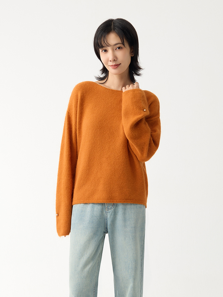 韓系軟糯針織上衣（18%兔毛）