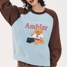 【現貨】AMBLER AMBLER 小熊撞色大學T 2色 AMM1316