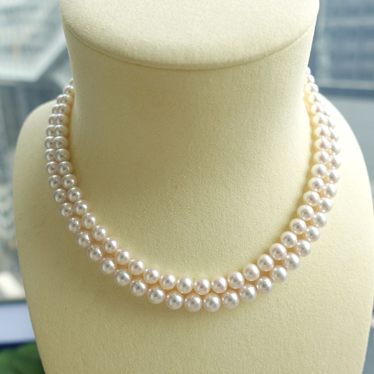 皮光超亮日本Akoya 珍珠項鏈 - 6.5-7.5mm