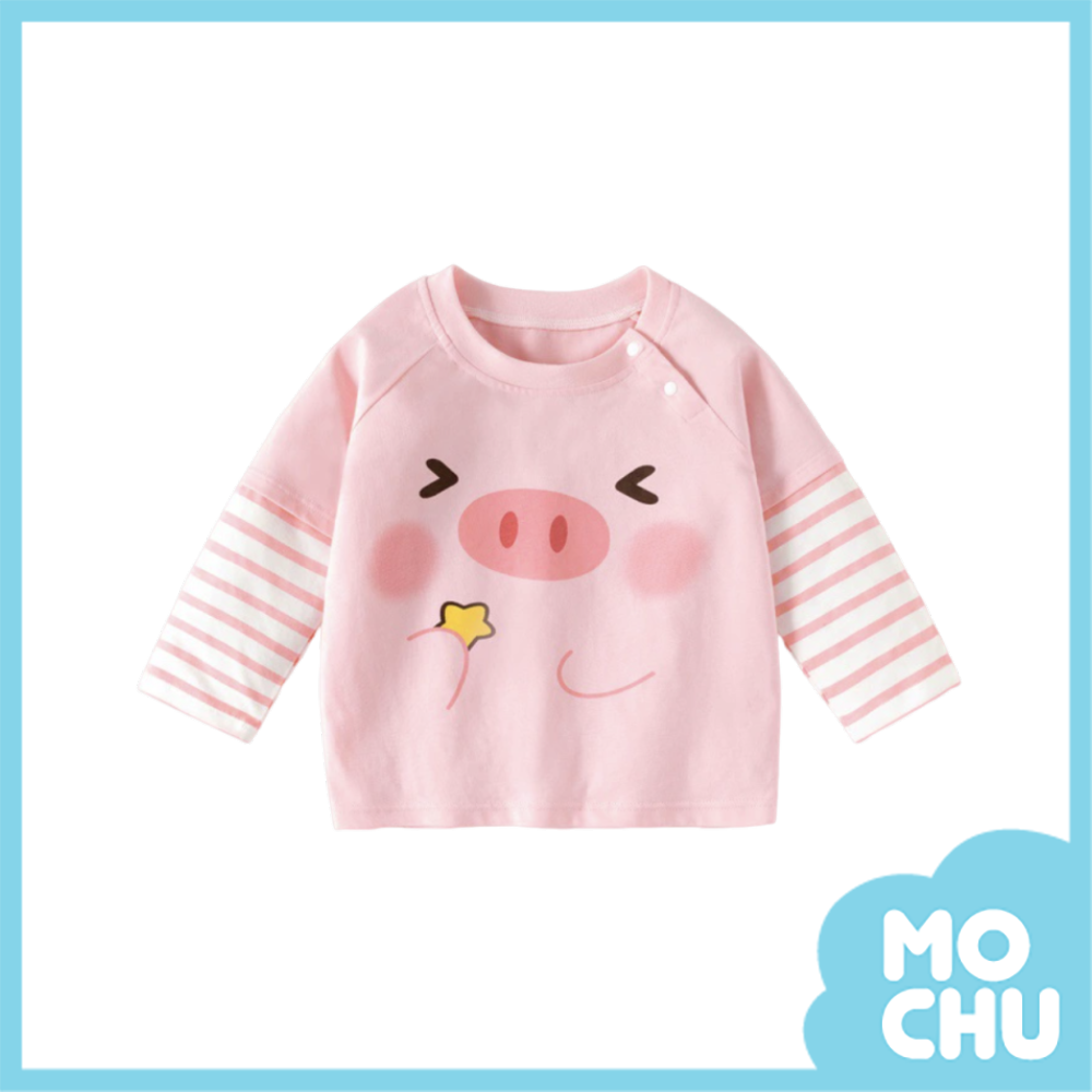 粉色小豬長袖上衣