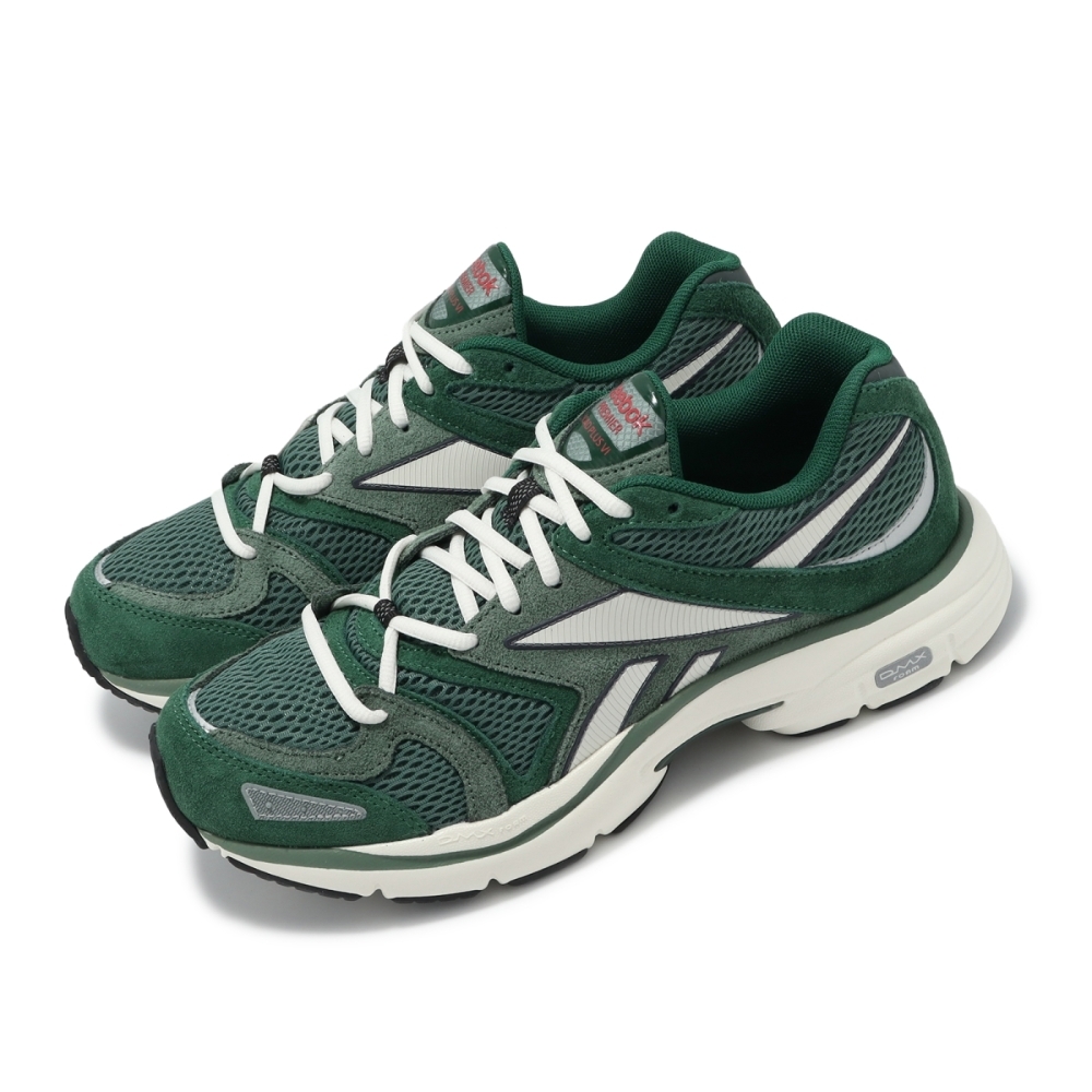 【下殺↘ $1290】Reebok 休閒鞋 Premier Road Plus VI 綠 白 麂皮 老爹鞋 男 100074090