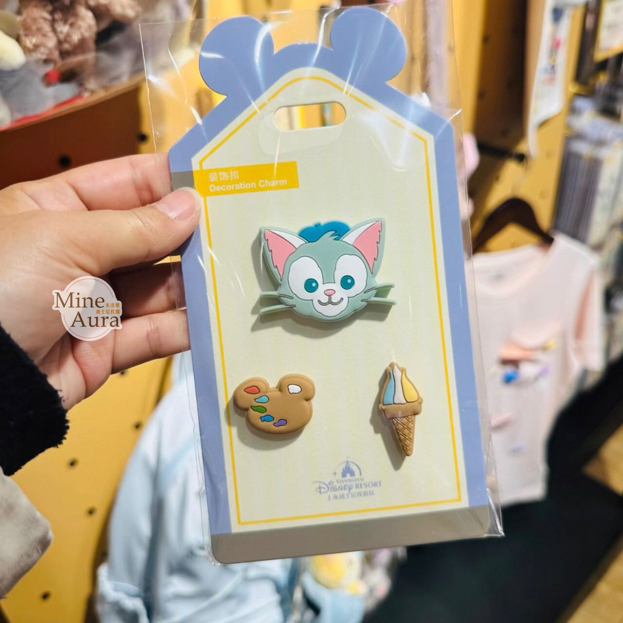 傑拉托尼 畫家貓 Gelatoni 大頭 米奇頭彩盤 造型 裝飾扣 -上海迪士尼樂園