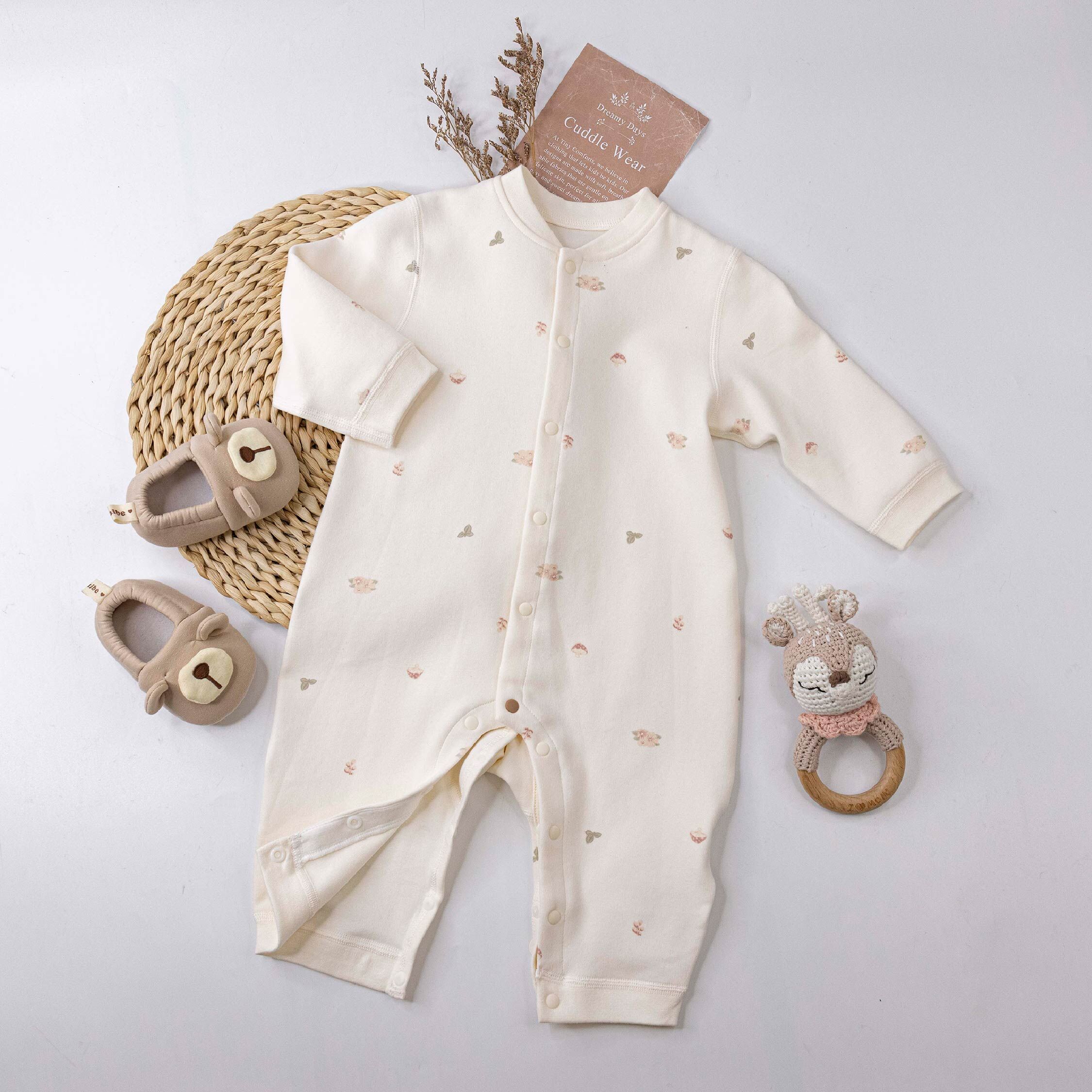 純淨系列【T3098】清新花朵與蘑菇連身衣