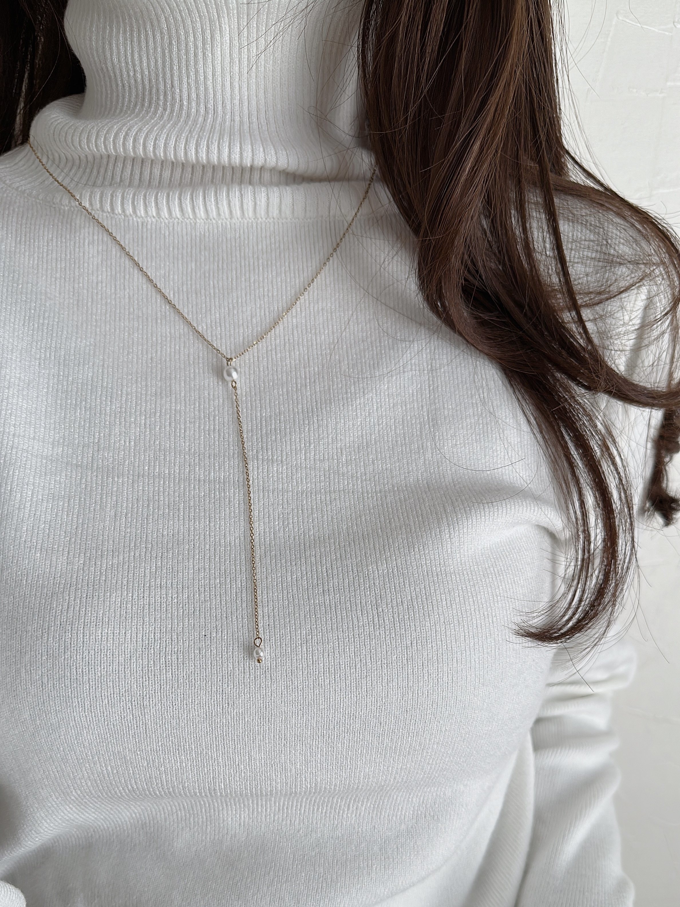SS pearl drop necklace