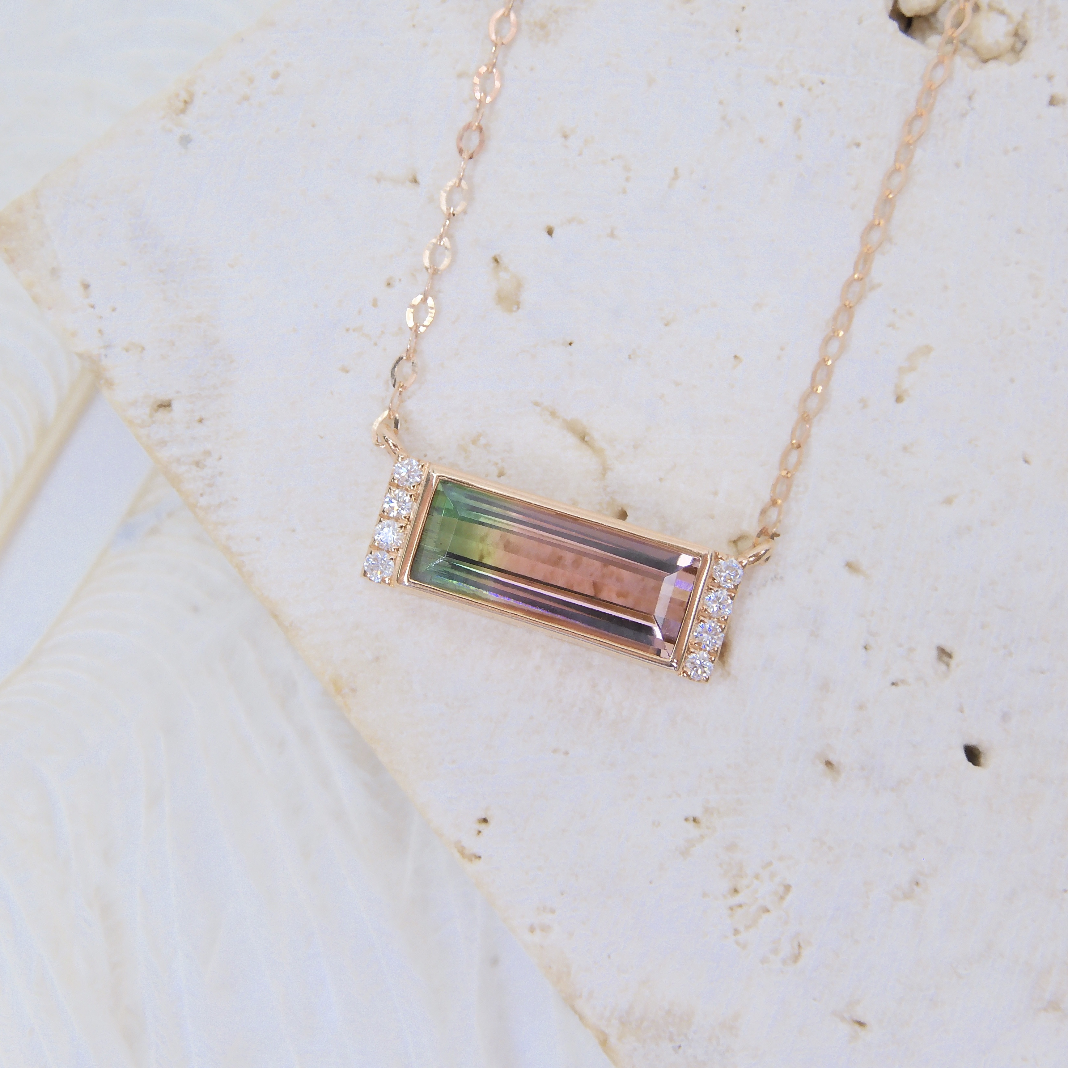 18K Gold 1.88ct Tourmaline Necklace