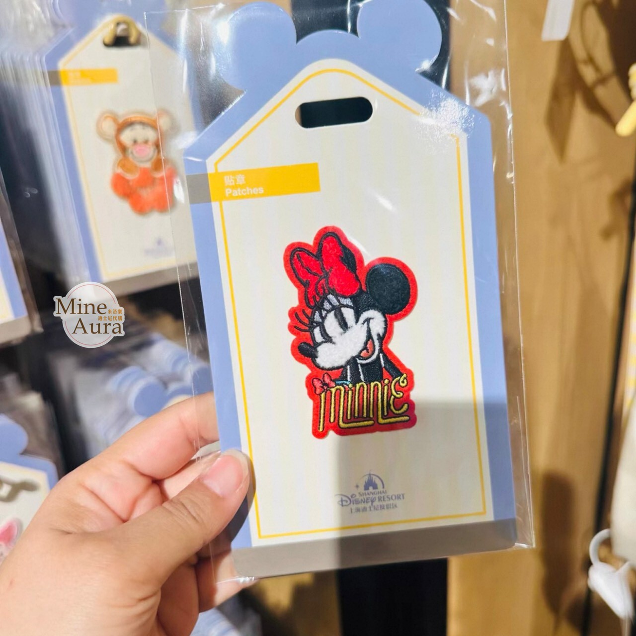 米妮 Minnie 圖案 刺繡 貼布 貼章 -上海迪士尼樂園