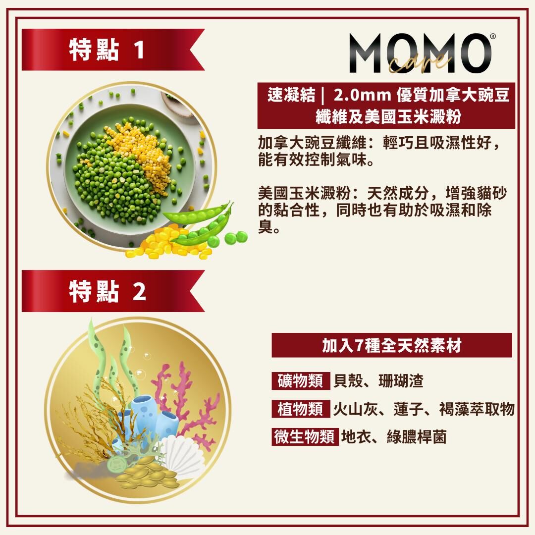 MOMOcare 生態七重奏火山灰納米豌豆砂 20L