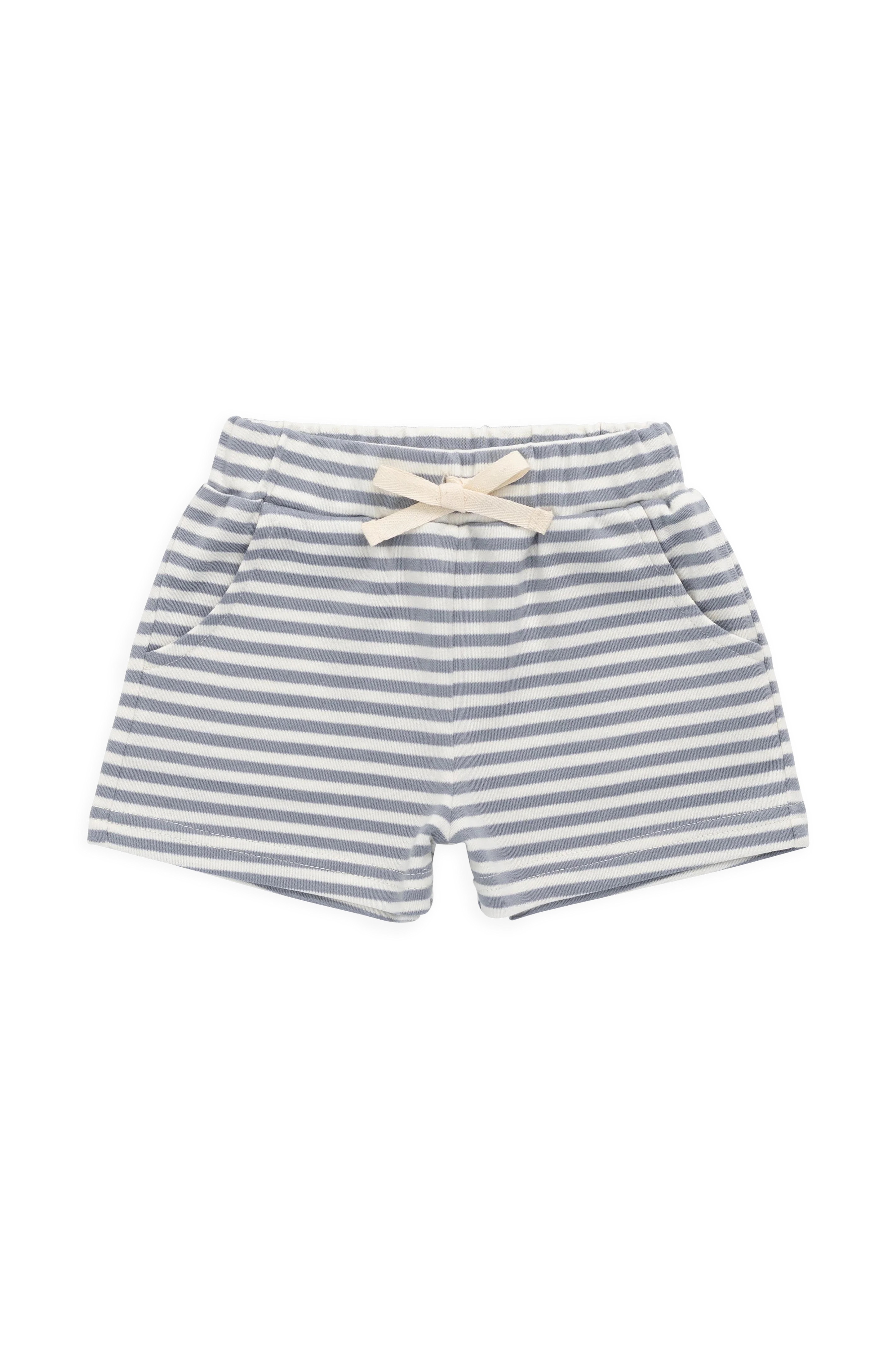 【預購】JAMIE KAY -Pima Cotton Wesley Short - Narrow Stripe Dawn（Cloud）