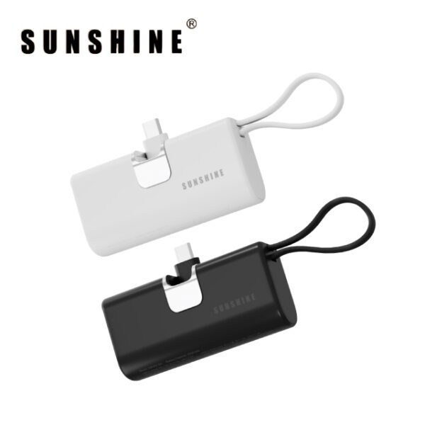 PD20W QC3.0 快充5000mAH 三合一迷你流動電源 USB-C+Lightning (黑色/白色) [EBHKE]