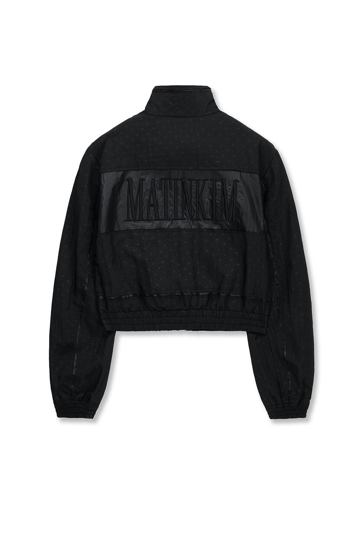 LOGO刺繡短版飛行外套 深黑色