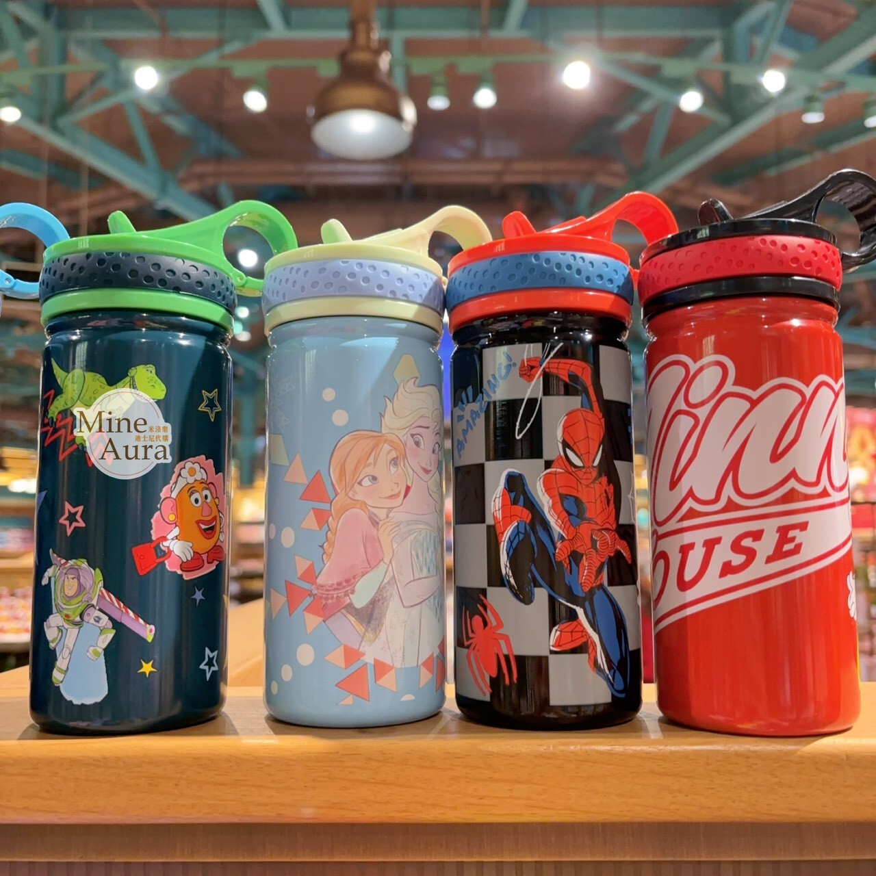 米妮 Minnie 圖案 扣環設計 不鏽鋼 隨身水壺 -上海迪士尼樂園