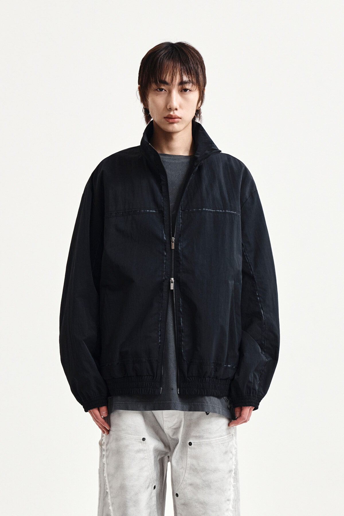 Matin Kim クロップドジャケット オリーブグリーン Relaxed Zip-Front Bomber Jacket | Madewell