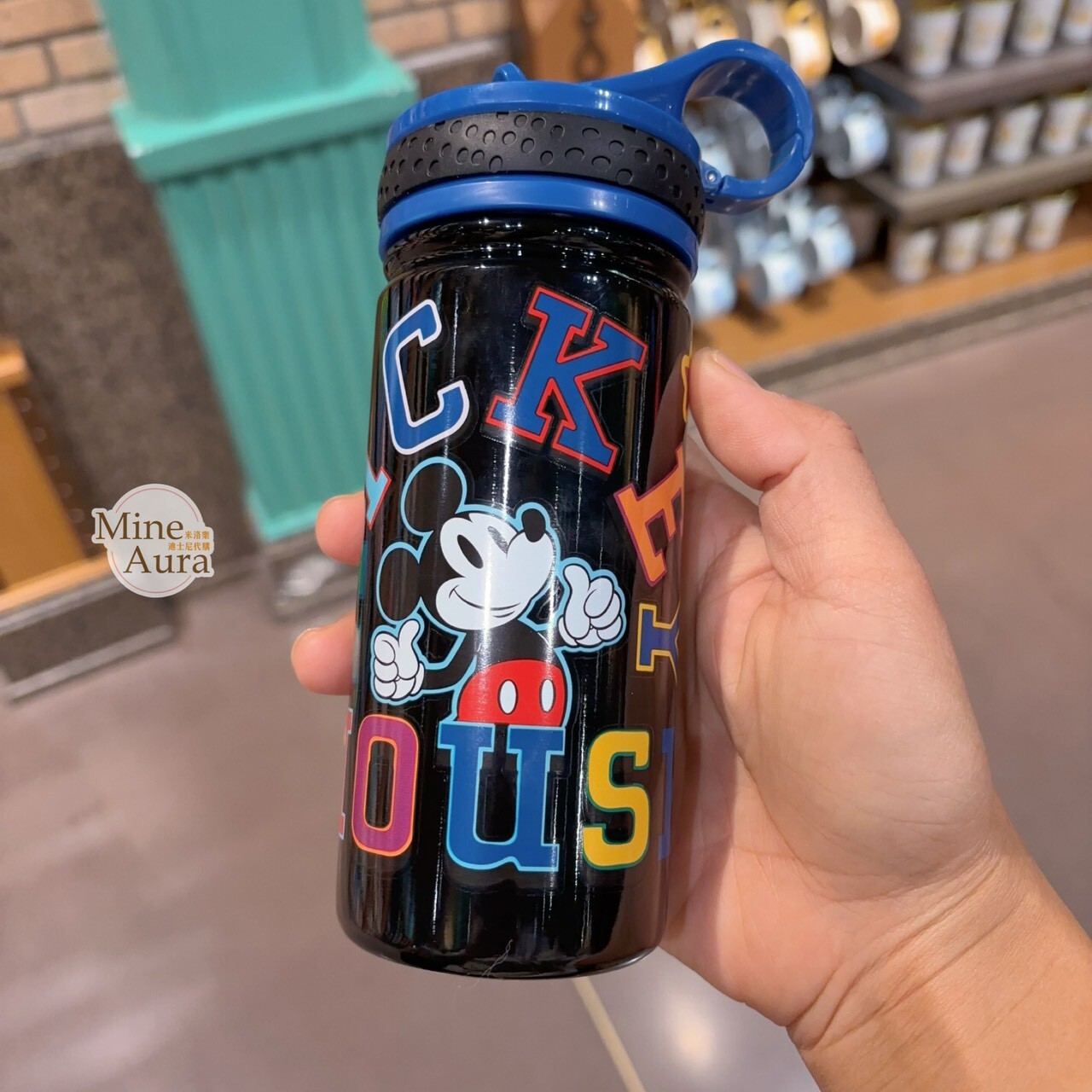 米奇 Mickey 圖案 扣環設計 不鏽鋼 隨身水壺 -上海迪士尼樂園