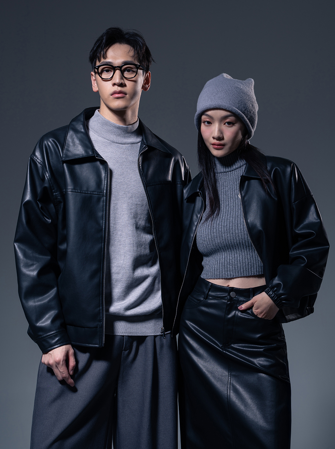 【期間限定】經典翻領皮外套