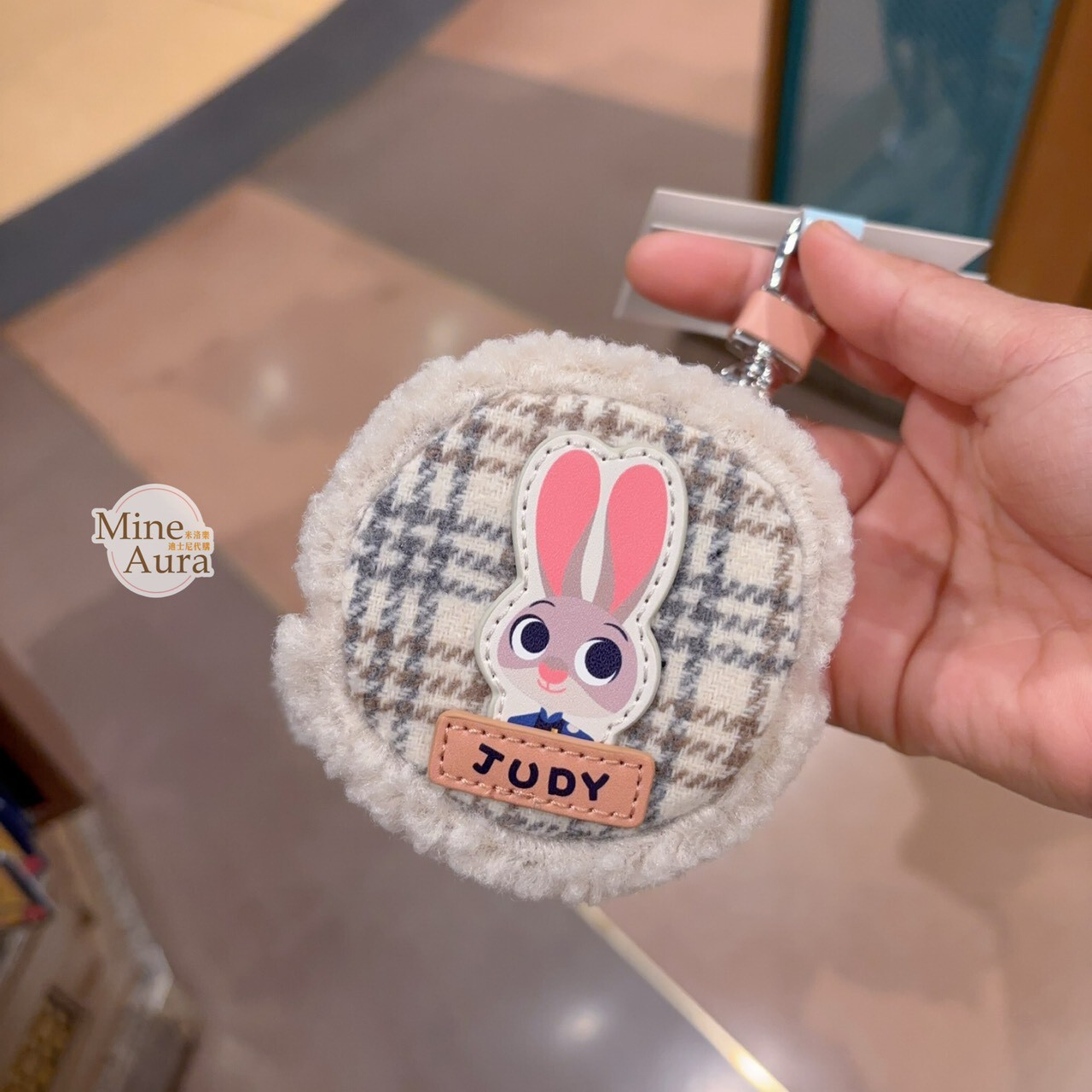 哈茱蒂 Judy 兔 格紋 耳機包 收納包 吊飾 動物方城市 Zootopia -上海迪士尼樂園