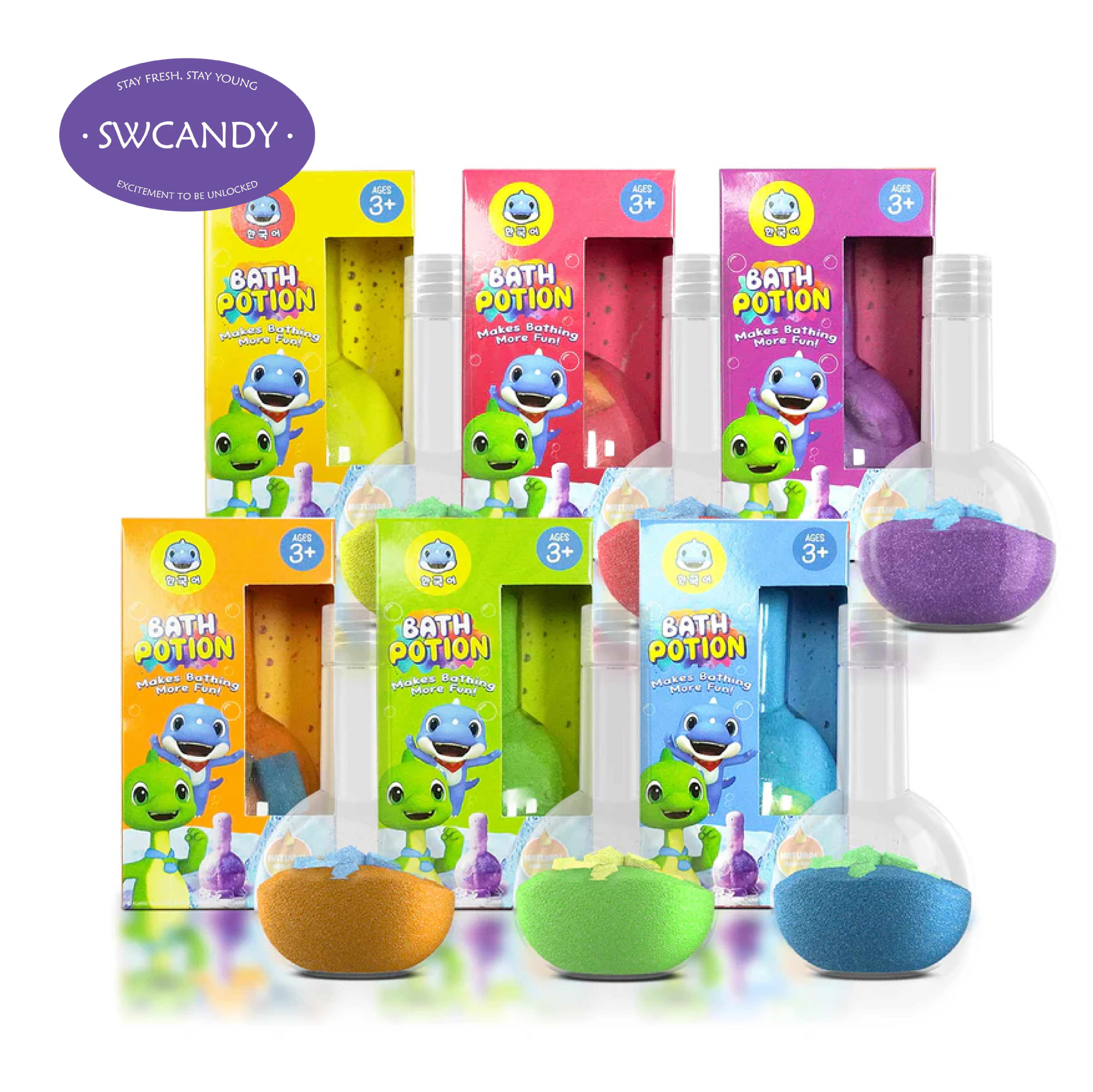 SWCANDY Kids Bath Bombs - 6 Pack Bubble Bath Toys for Kids