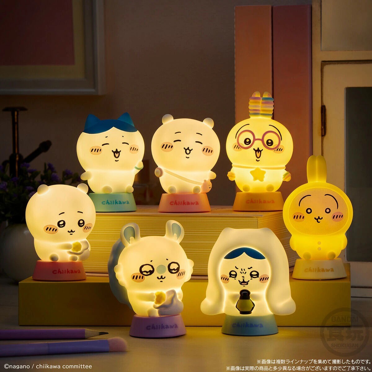 iSNEAKERS｜日本 Chiikawa 吉伊卡哇 萬代BANDAI食玩 角色造型小夜燈 公仔 7款 10入