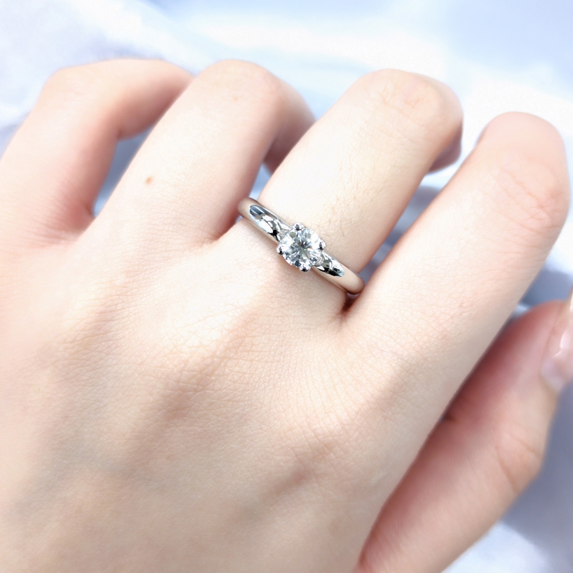 全新18K白金【單粒43份鑽石】戒指