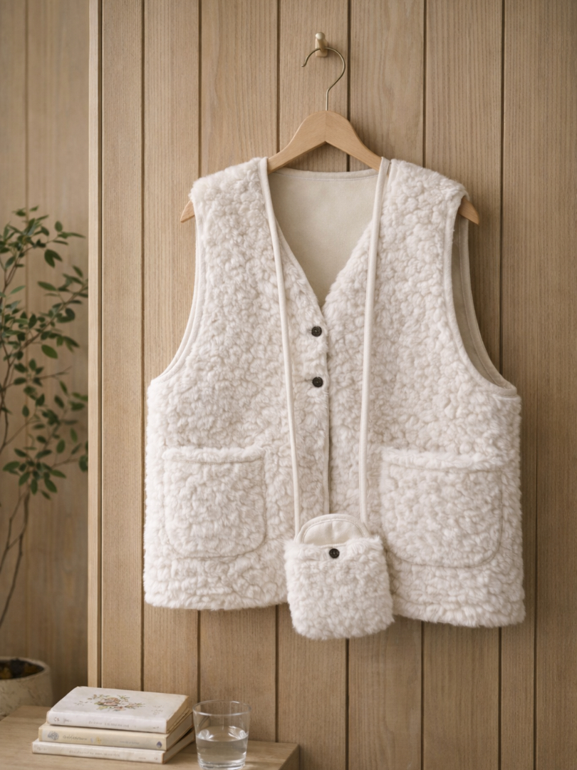 泰迪熊捲捲毛・溫柔系附包背心 (附包包)  ⚡️限量 搶現貨 ⚡️