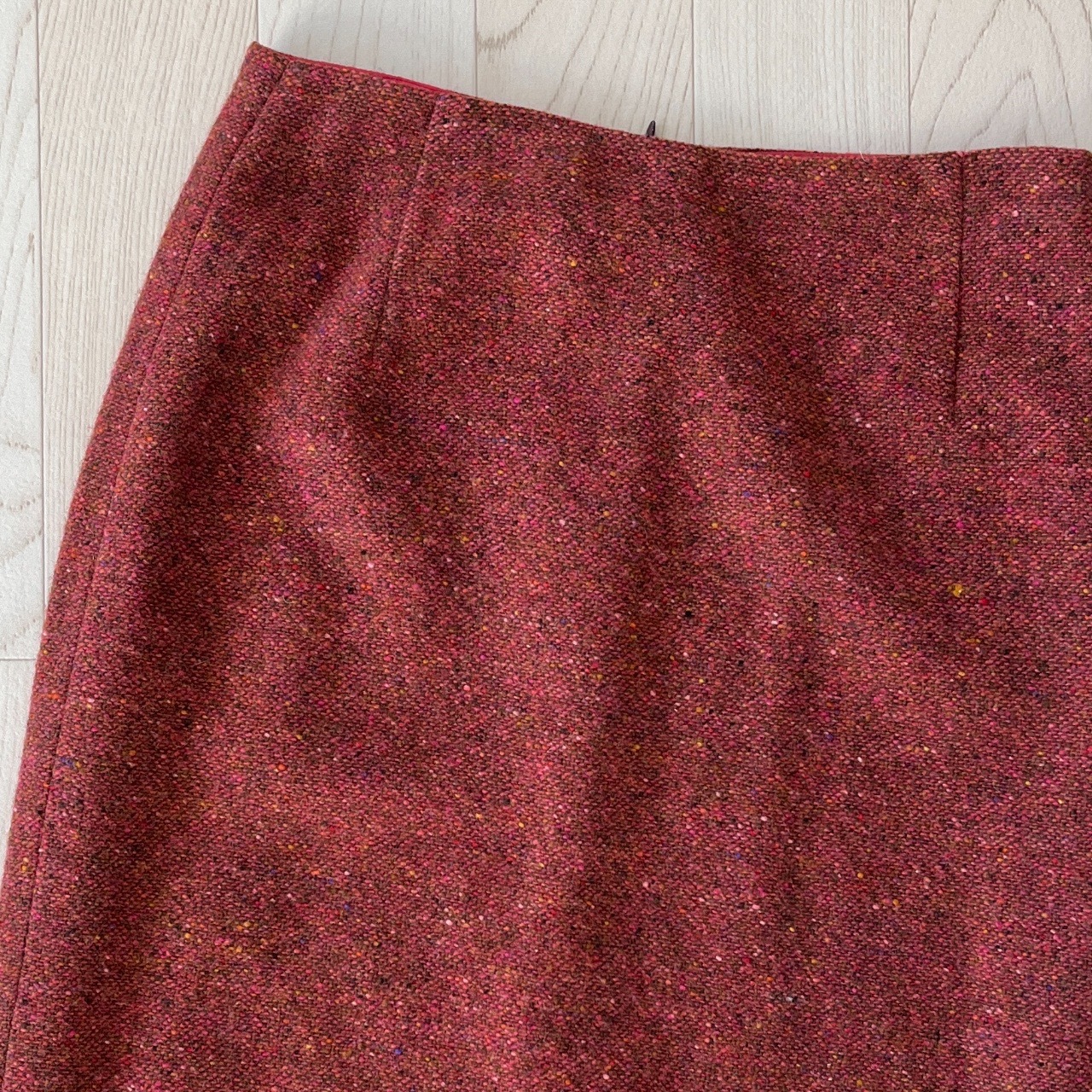 紅色漸變流蘇羊毛半裙