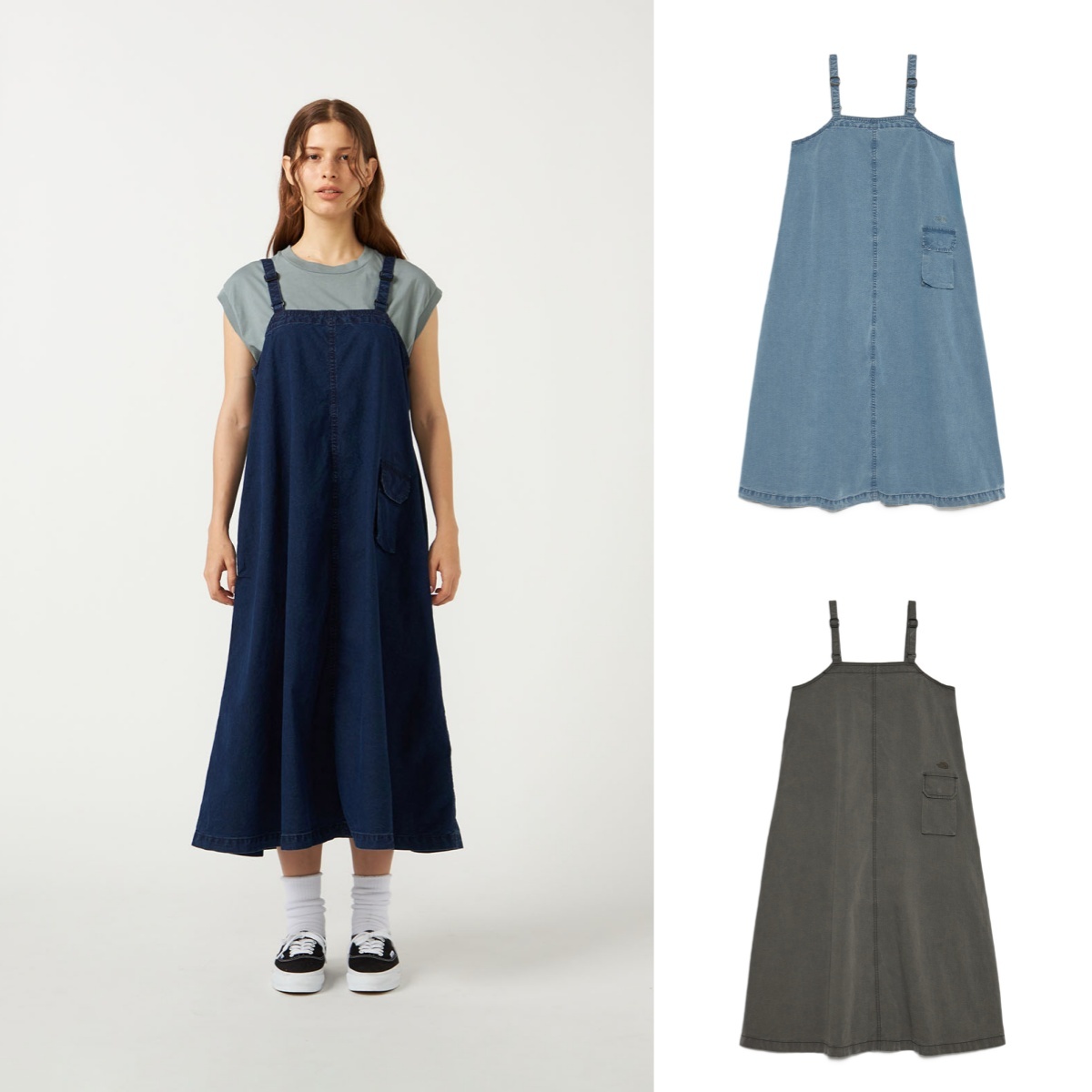 預購┃女版 日本 TNF 紫標 Cotton Nylon Weather Field Jumper Dress 傘狀 吊帶 洋裝 裙子