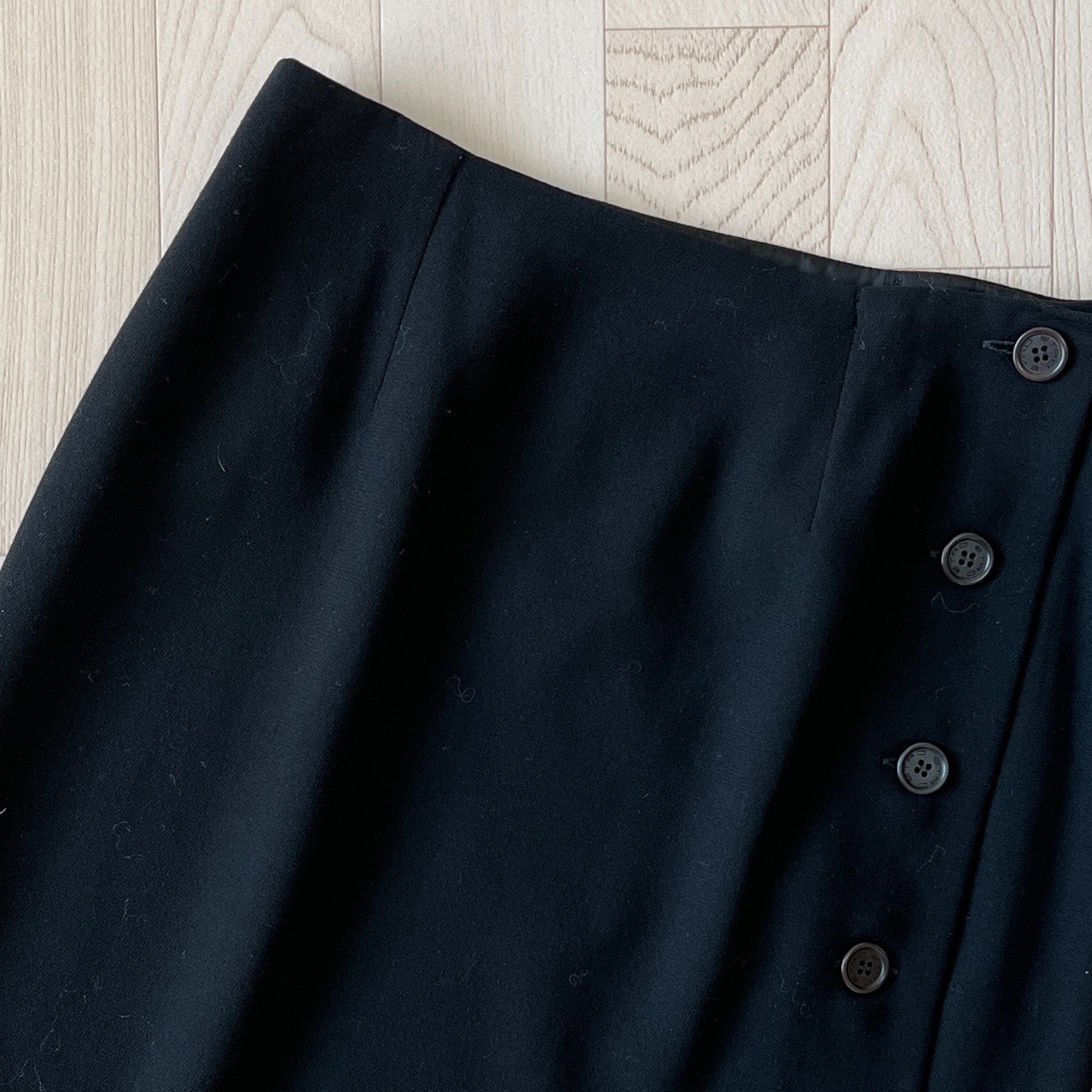 ETRO意大利製黑色羊毛半裙