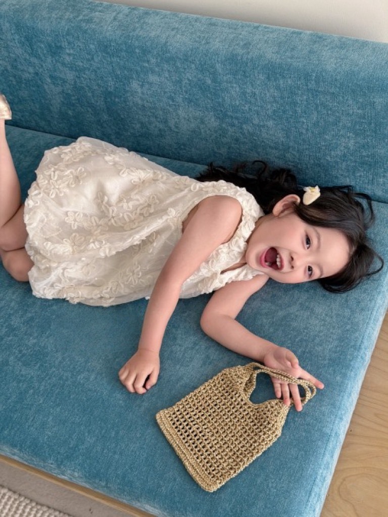 蕾絲小花無袖背心洋裝