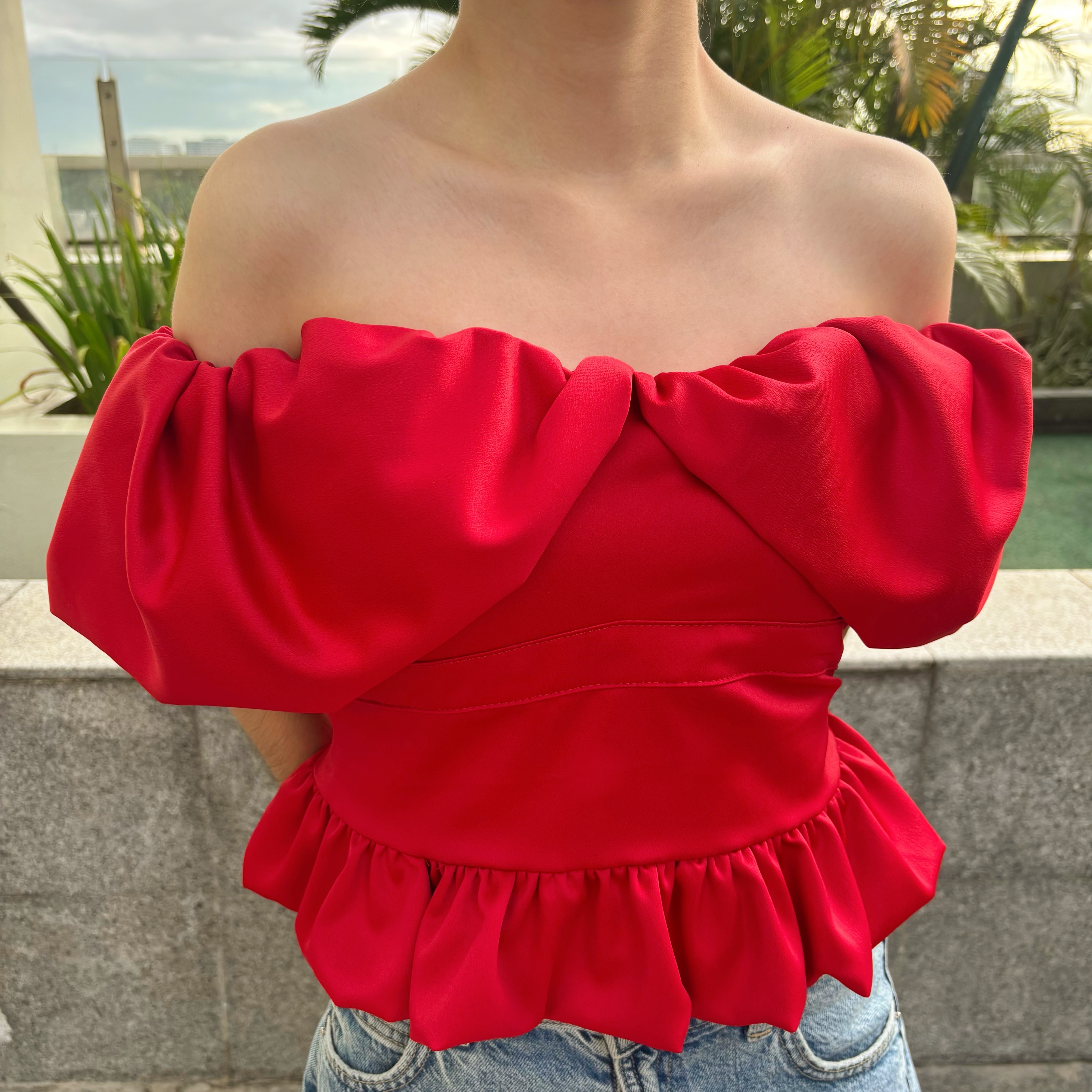 River Top - Red Satin