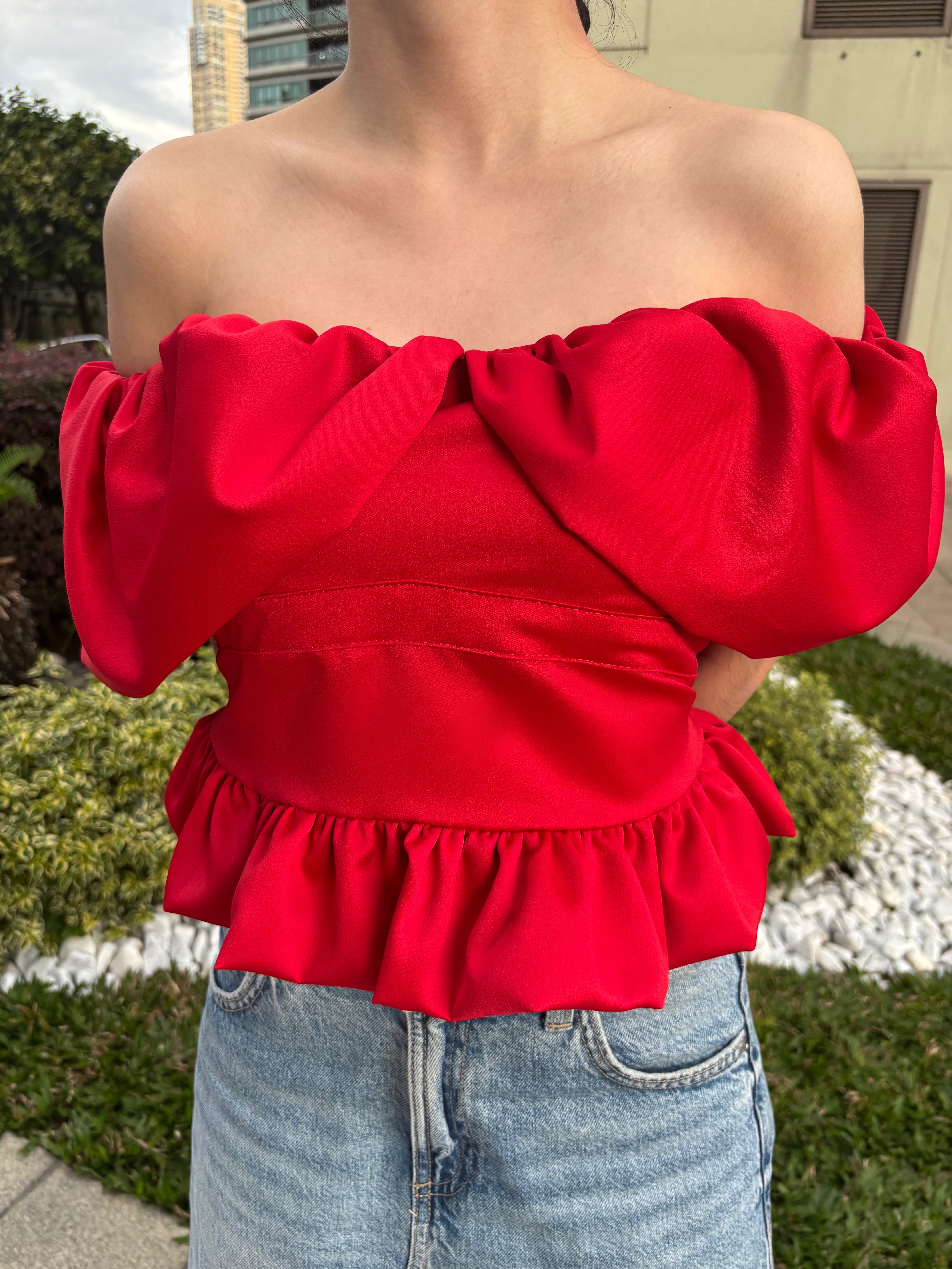 River Top - Red Satin