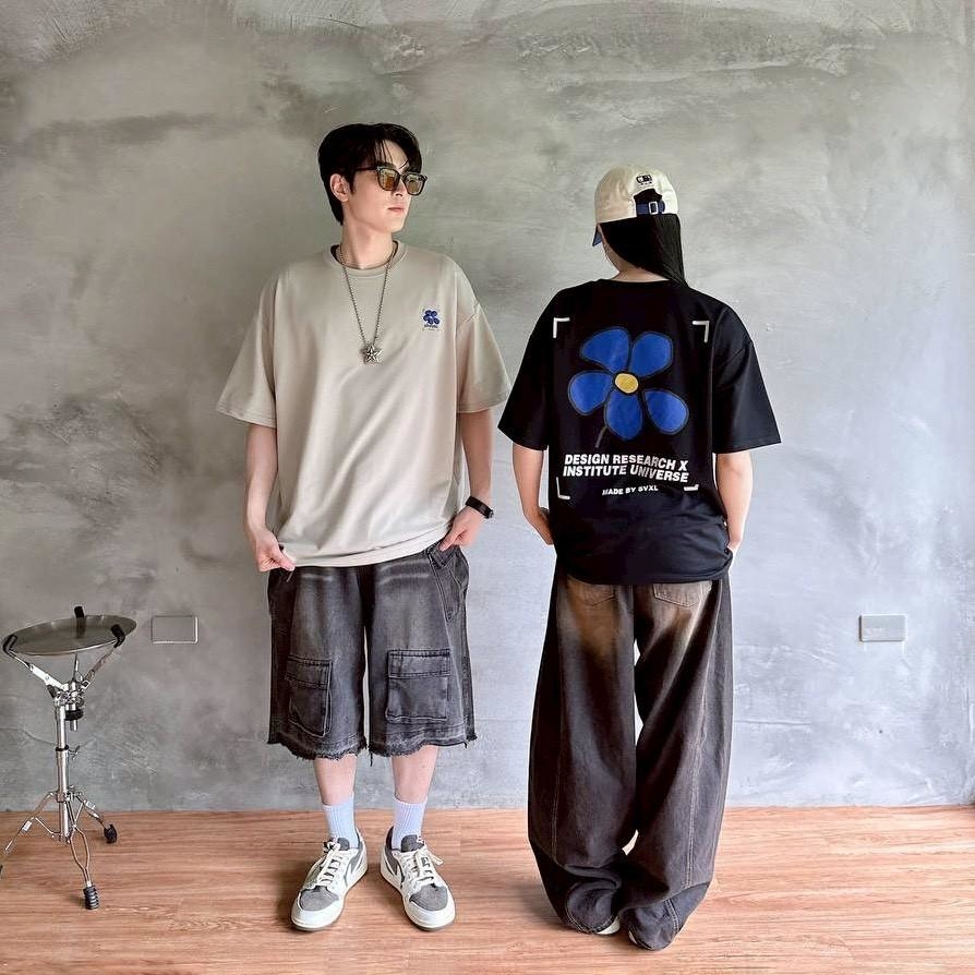 刺繡對焦框花朵印花短T 80938