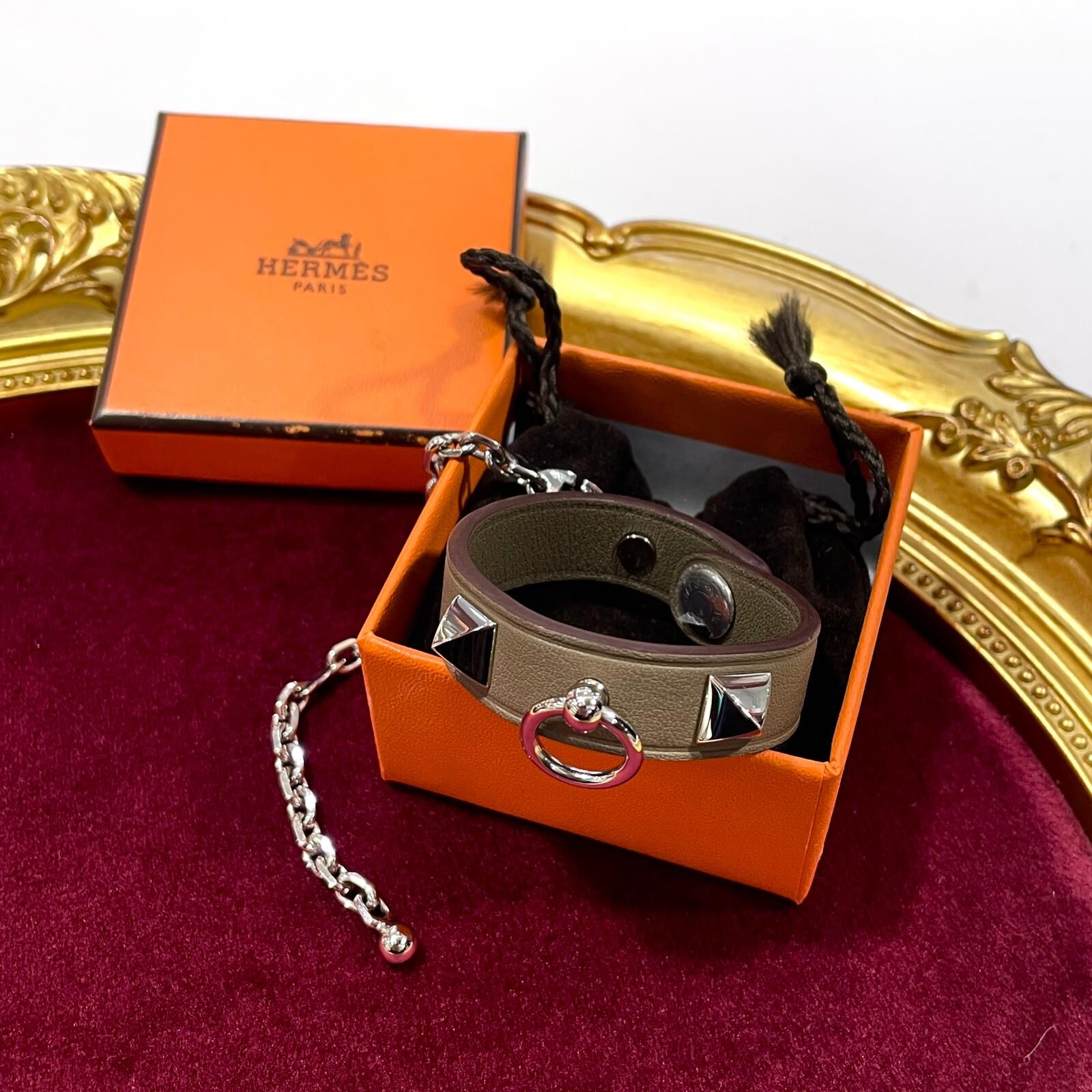 全新HERMES手套夾 大象灰/銀扣 H202039G #BRAND NEW #香榭站正品