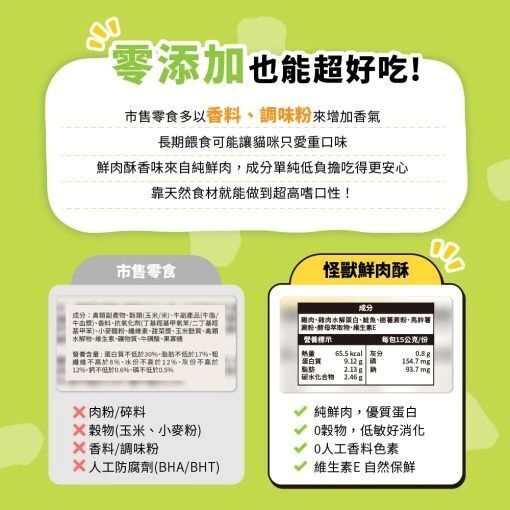 怪獸部落｜慢烘搖搖鮮肉酥四連串包 搖搖鮮肉酥 犬貓零食