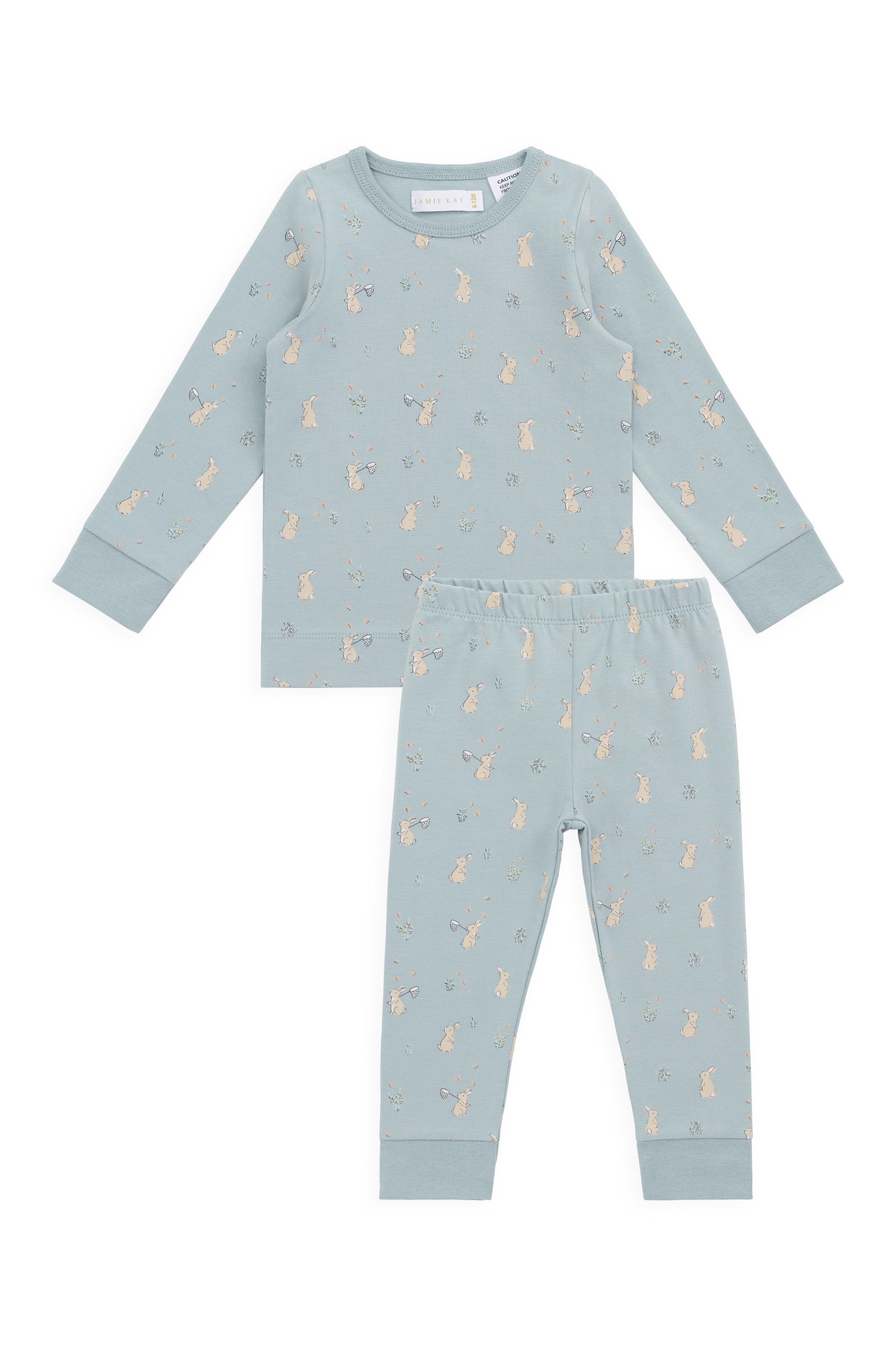 【預購】JAMIE KAY -Organic Cotton Amory Long Sleeve Pyjama Set（Lapin Jardin Blue）
