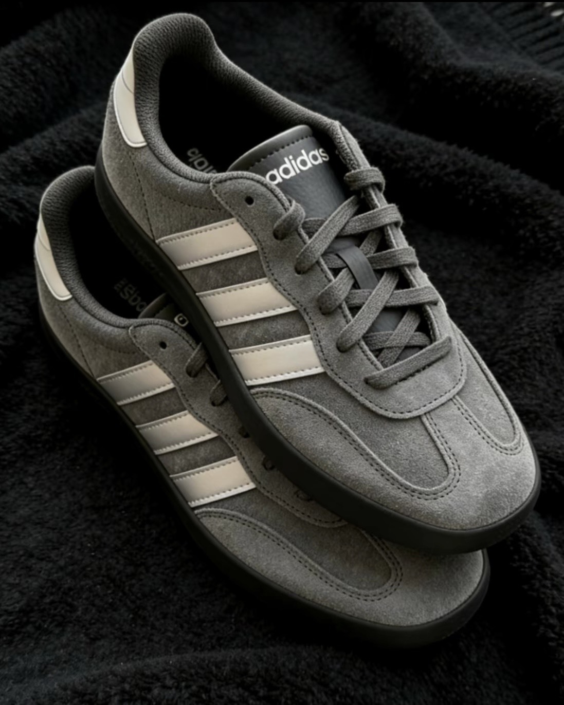 <灰常好看>Adidas Barreda 厚底 麂皮 炭灰