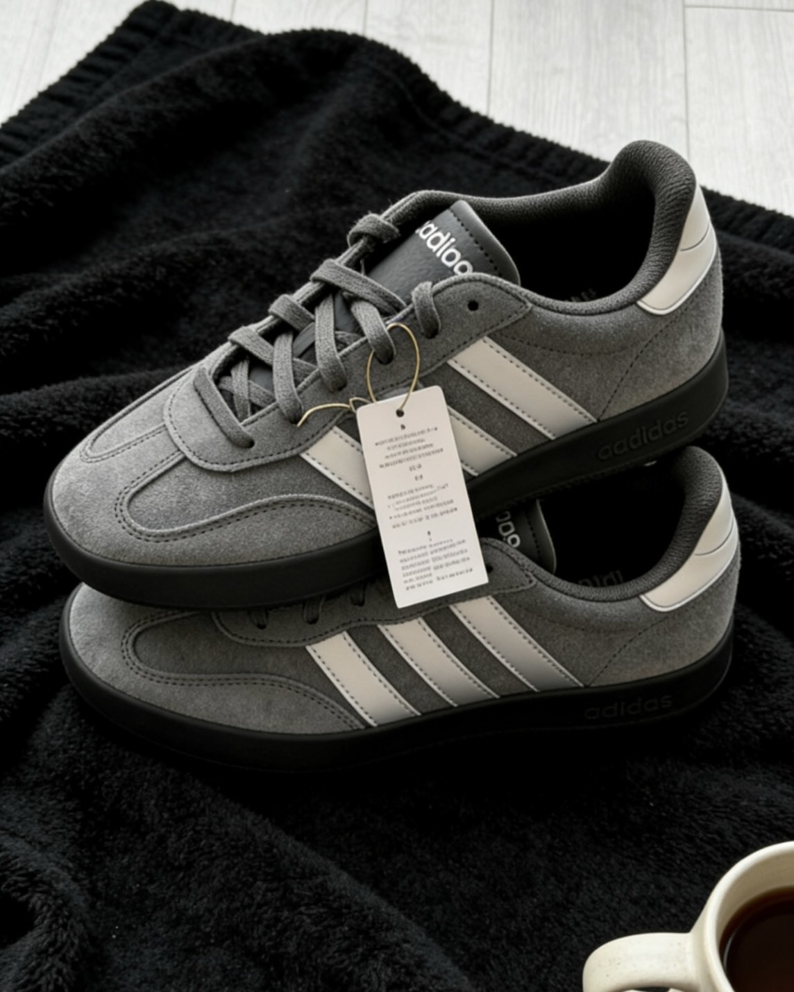<灰常好看>Adidas Barreda 厚底 麂皮 炭灰