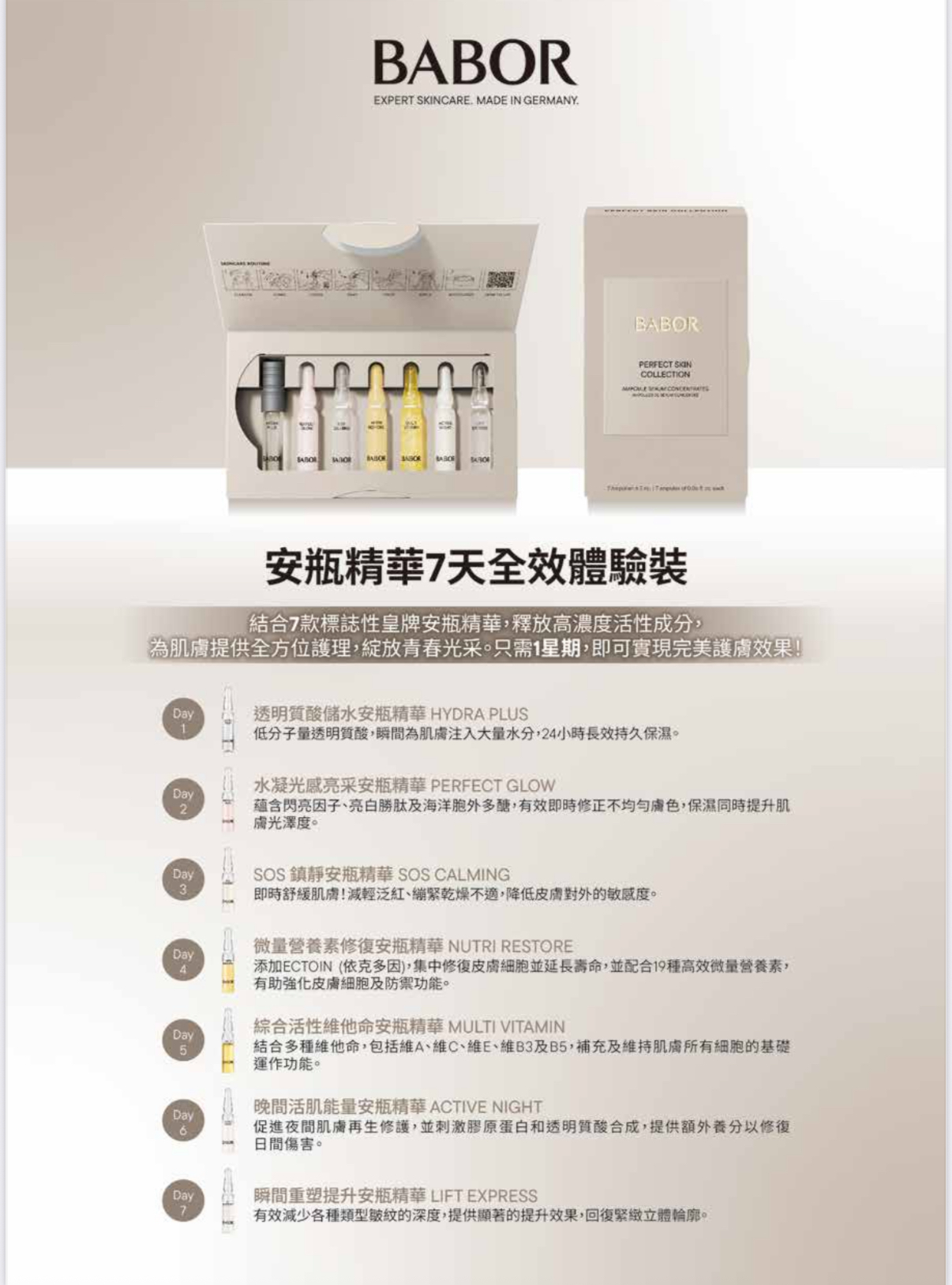 Babor Ampoule Collection 7天全方位體驗裝 2mlx7