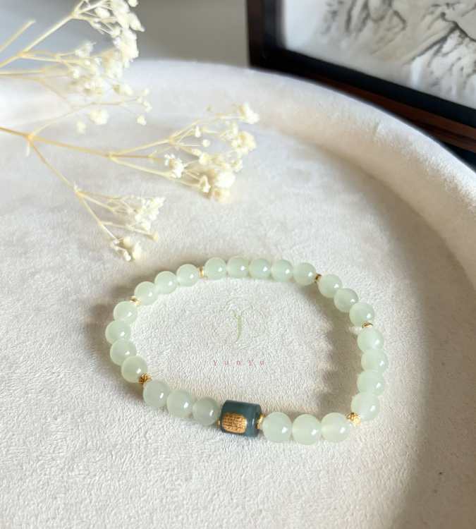 晴水和田玉配翡翠