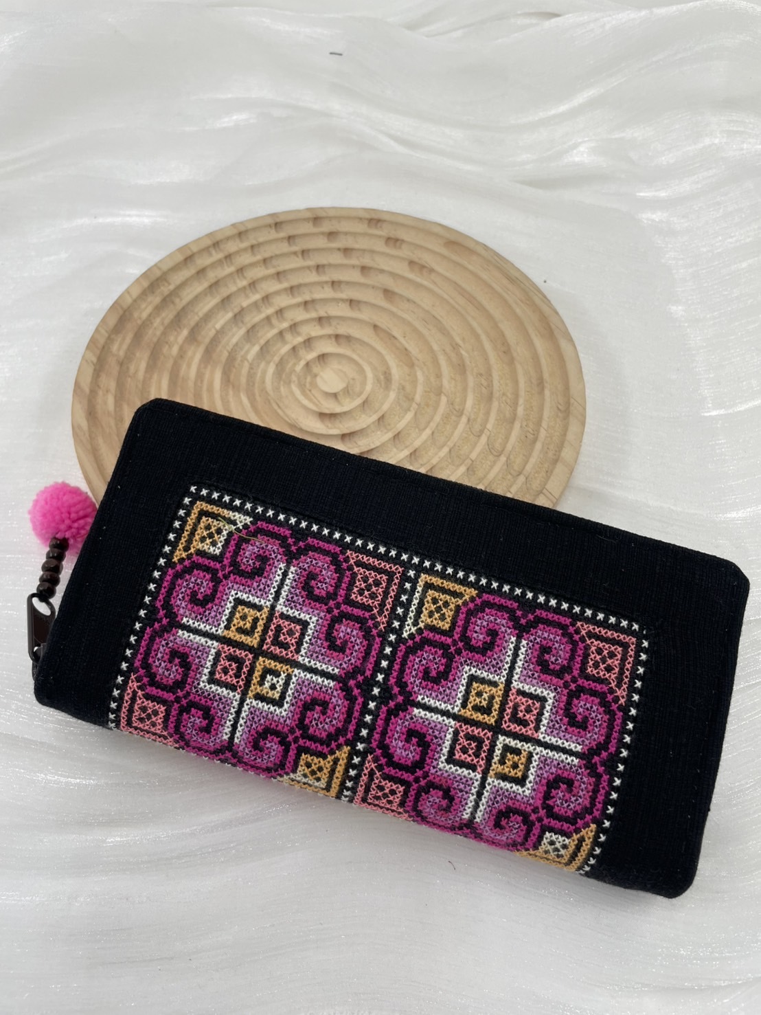 No.2刺繡長夾錢包.寬19.5深9.5