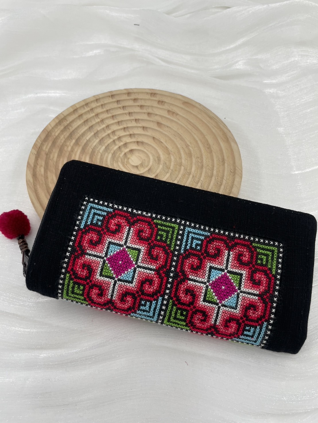 No.3刺繡長夾錢包.寬19.5深9.5